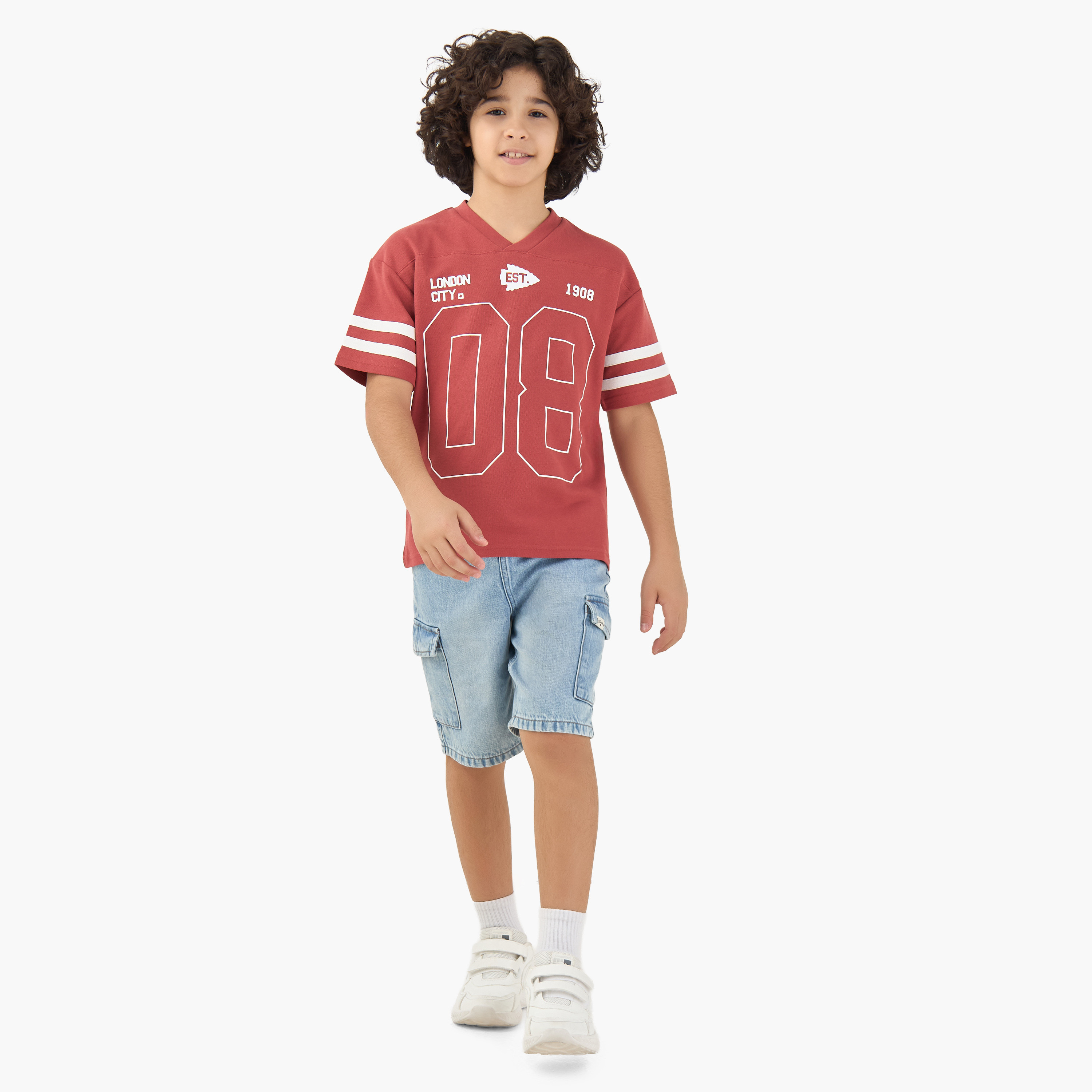 Lee Cooper Crew Neck Short Sleeves T-shirt with Varsity Print-boys-clothing-tshirtsandpolos-image-2