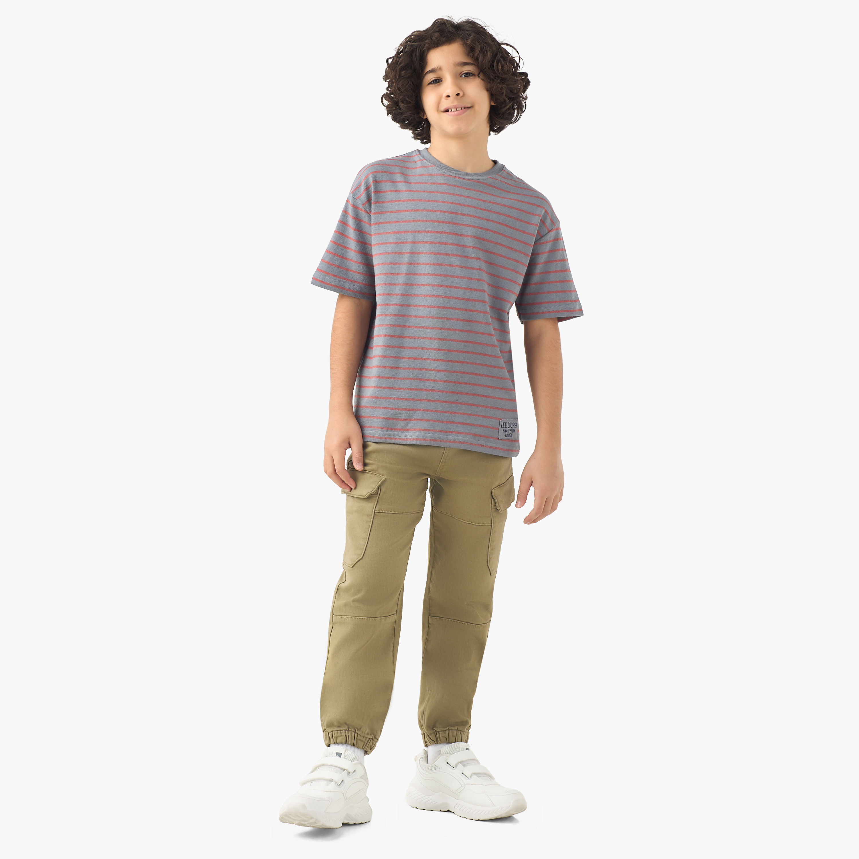 Lee Cooper Crew Neck Short Sleeves T-shirt with Stripes-boys-clothing-tshirtsandpolos-image-2