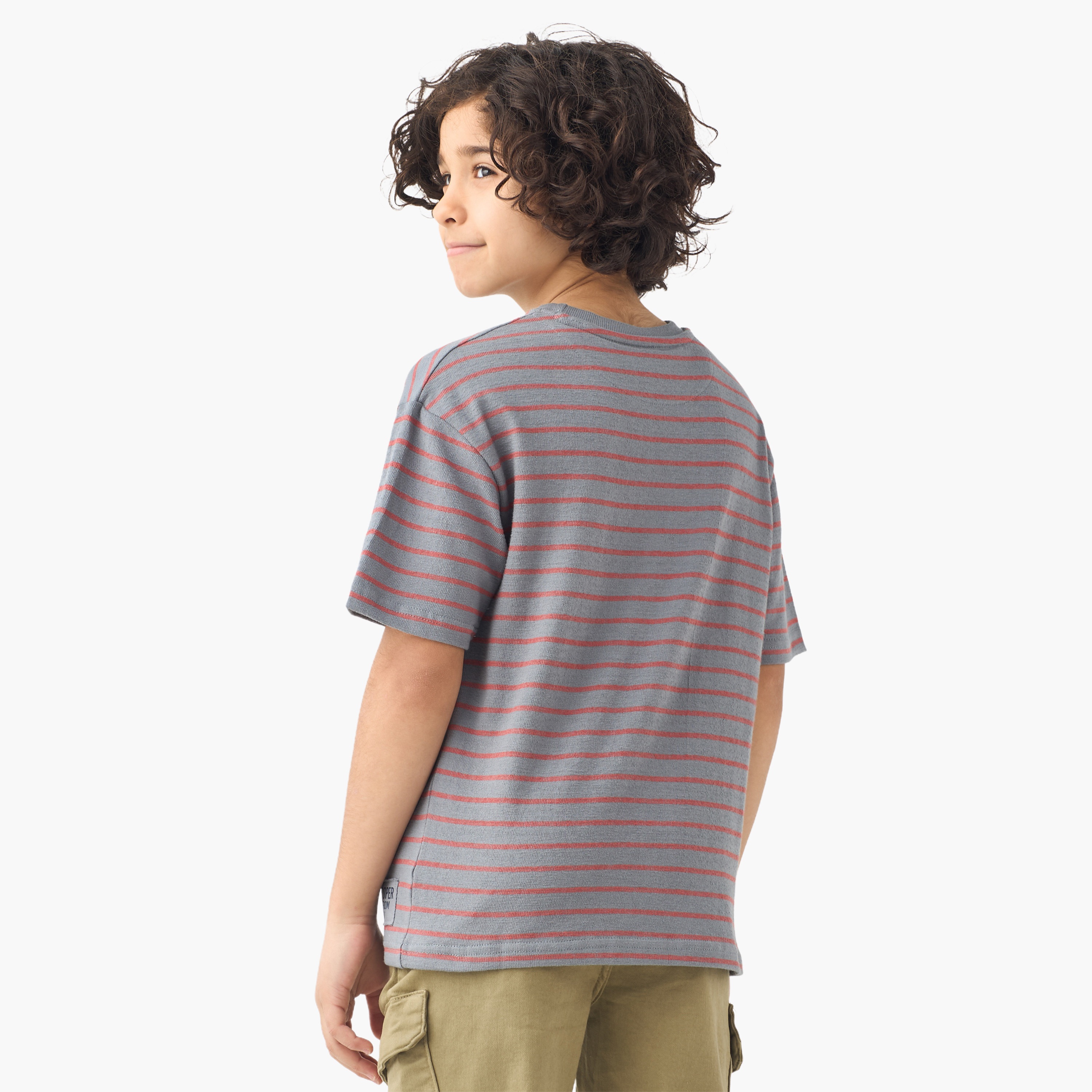 Lee Cooper Crew Neck Short Sleeves T-shirt with Stripes-boys-clothing-tshirtsandpolos-image-3