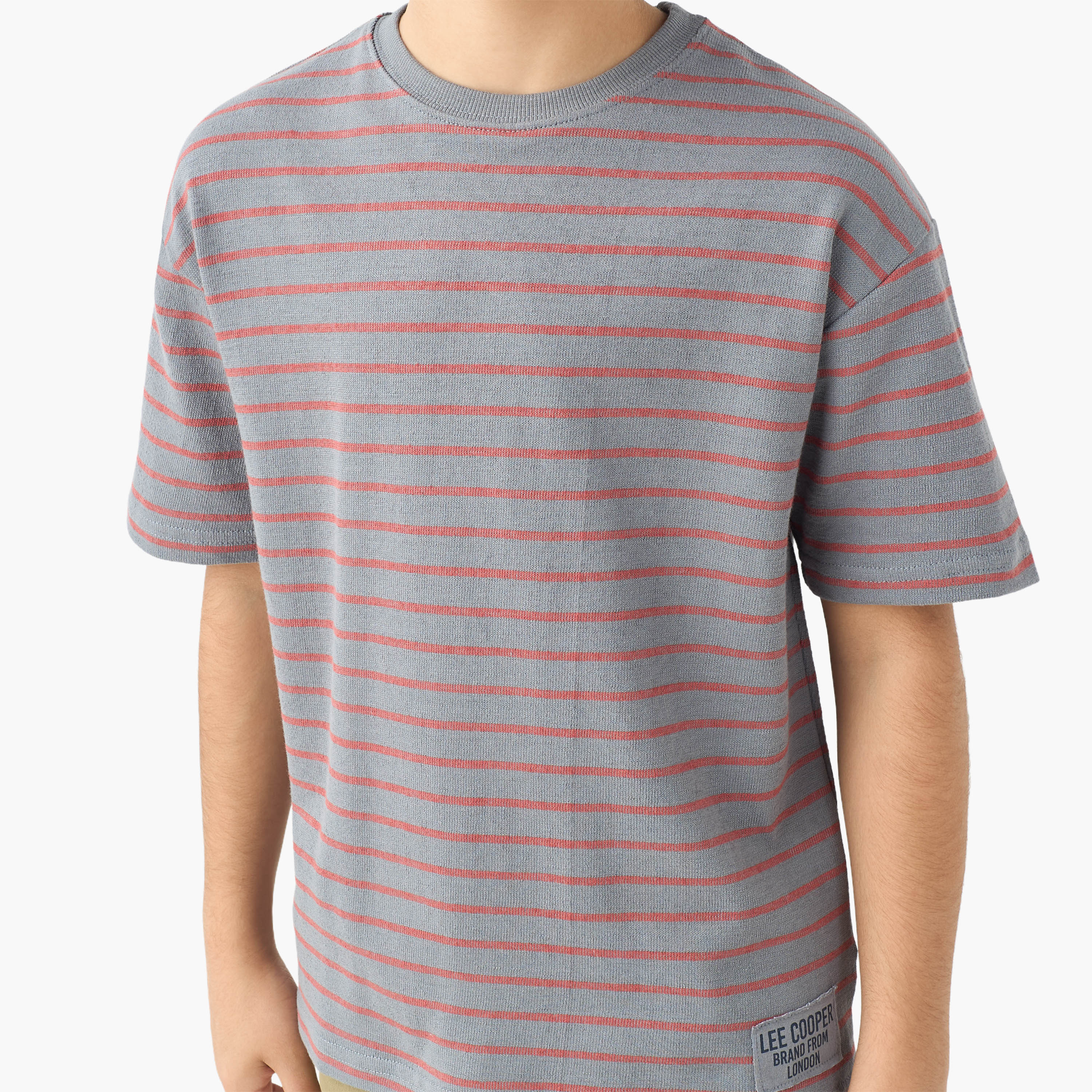 Lee Cooper Crew Neck Short Sleeves T-shirt with Stripes-boys-clothing-tshirtsandpolos-image-4