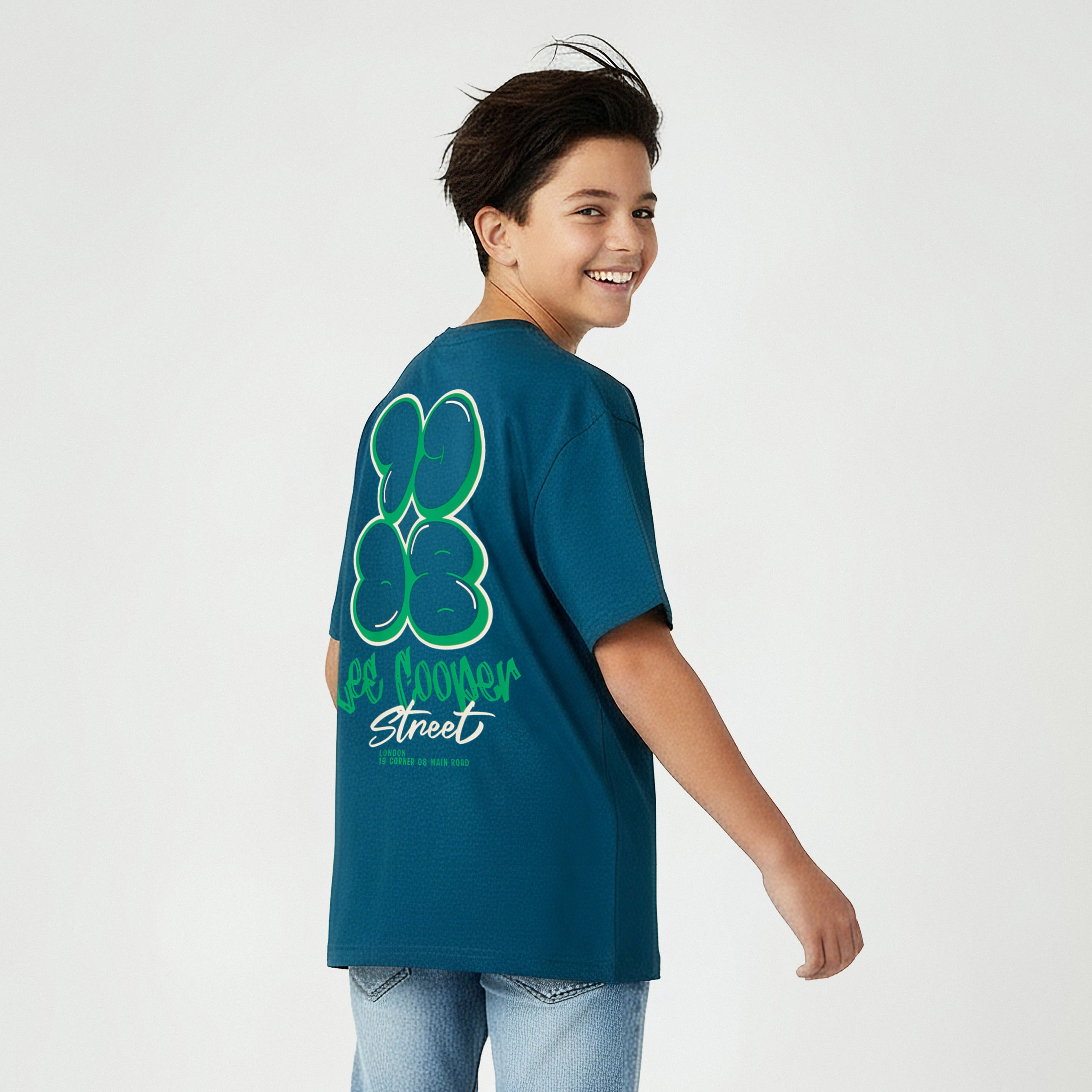 تيشيرت بياقة ضيقة وأكمام قصيرة وطبعات شعار من لي كوبر-boys-clothing-tshirtsandpolos-image-1