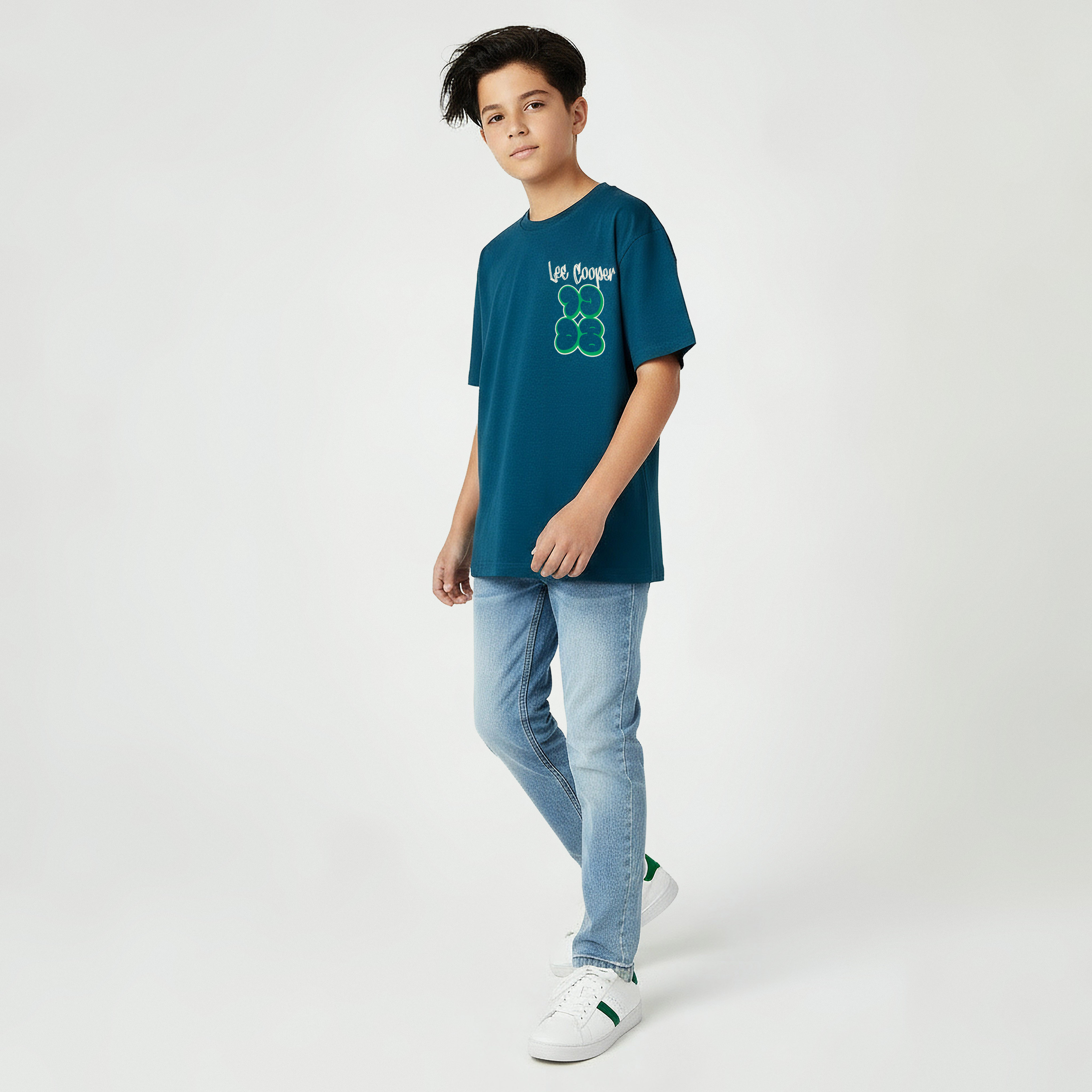 تيشيرت بياقة ضيقة وأكمام قصيرة وطبعات شعار من لي كوبر-boys-clothing-tshirtsandpolos-image-3