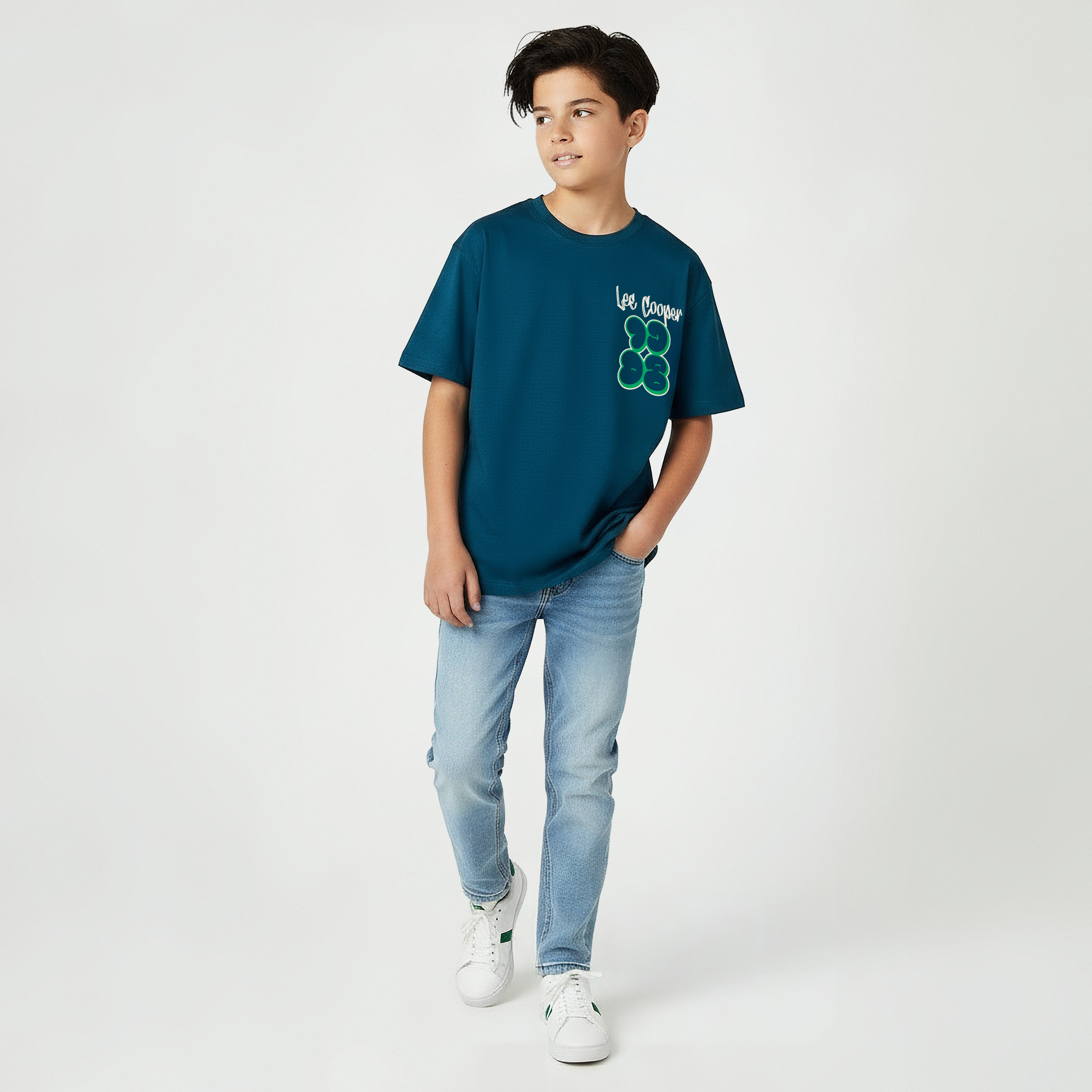 تيشيرت بياقة ضيقة وأكمام قصيرة وطبعات شعار من لي كوبر-boys-clothing-tshirtsandpolos-image-5