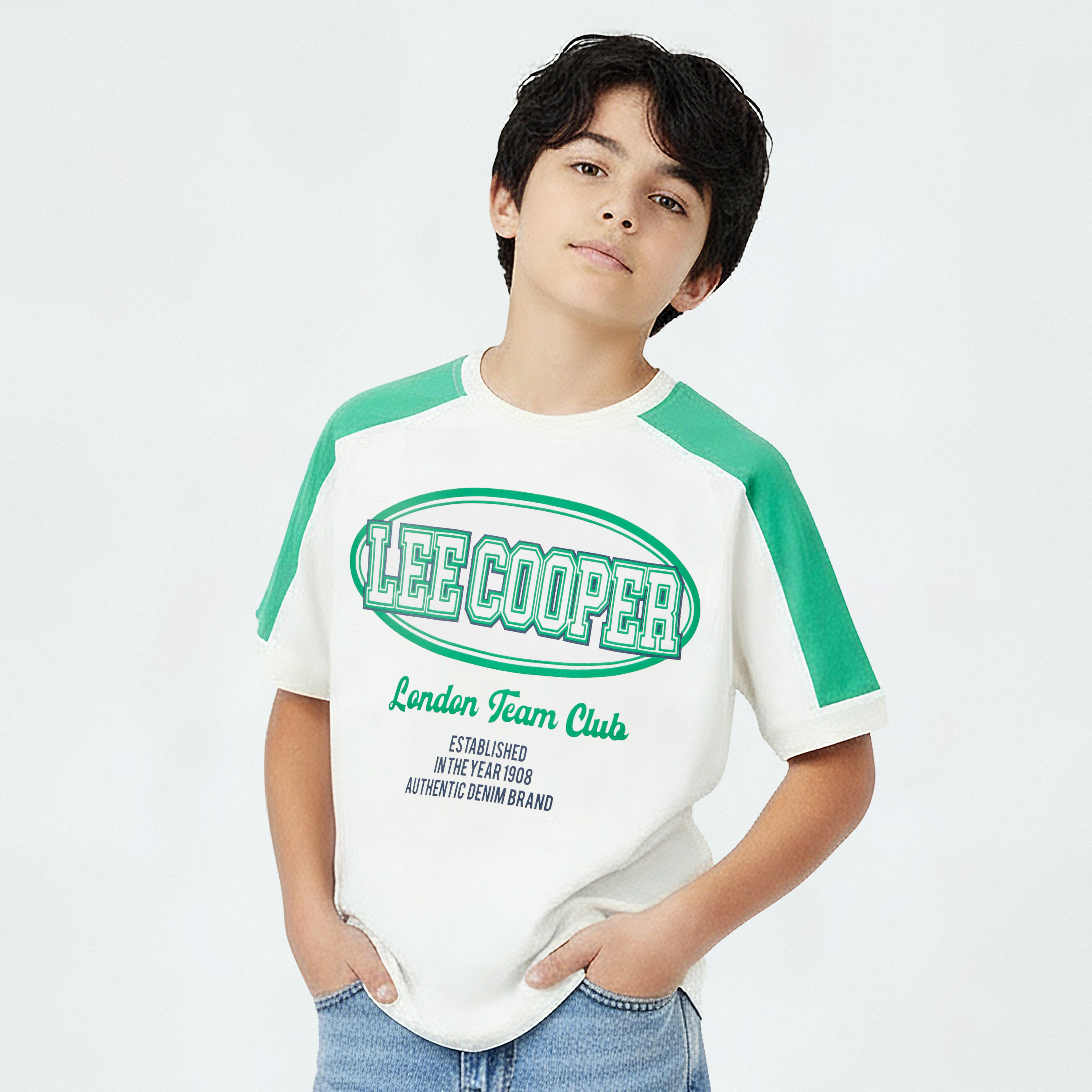Lee Cooper Crew Neck Short Sleeve T-shirt with Logo Print-boys-clothing-tshirtsandpolos-image-1