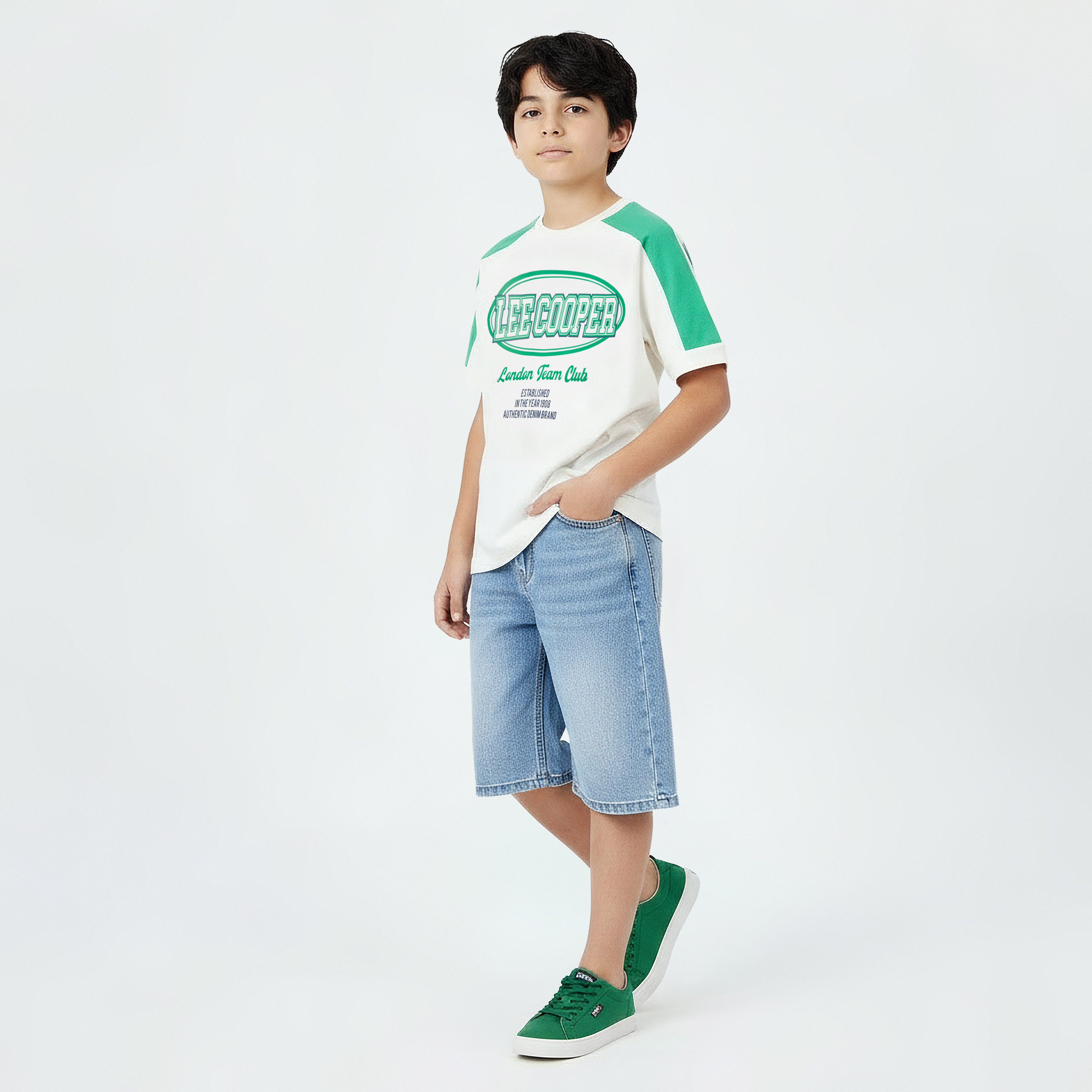 Lee Cooper Crew Neck Short Sleeve T-shirt with Logo Print-boys-clothing-tshirtsandpolos-image-2