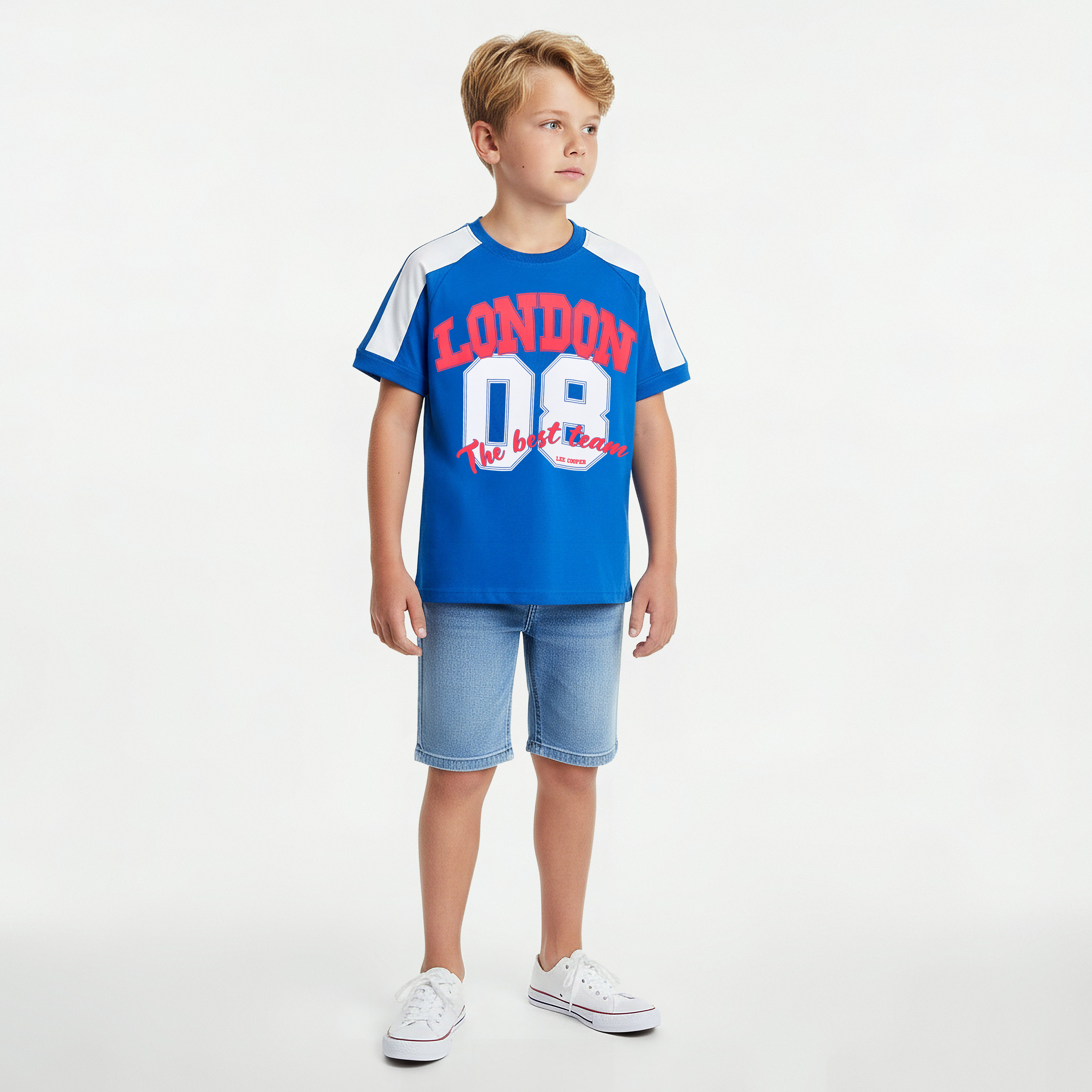 تيشيرت بطبعات فارستي وياقة ضيقة وأكمام قصيرة من لي كوبر-boys-clothing-tshirtsandpolos-image-2