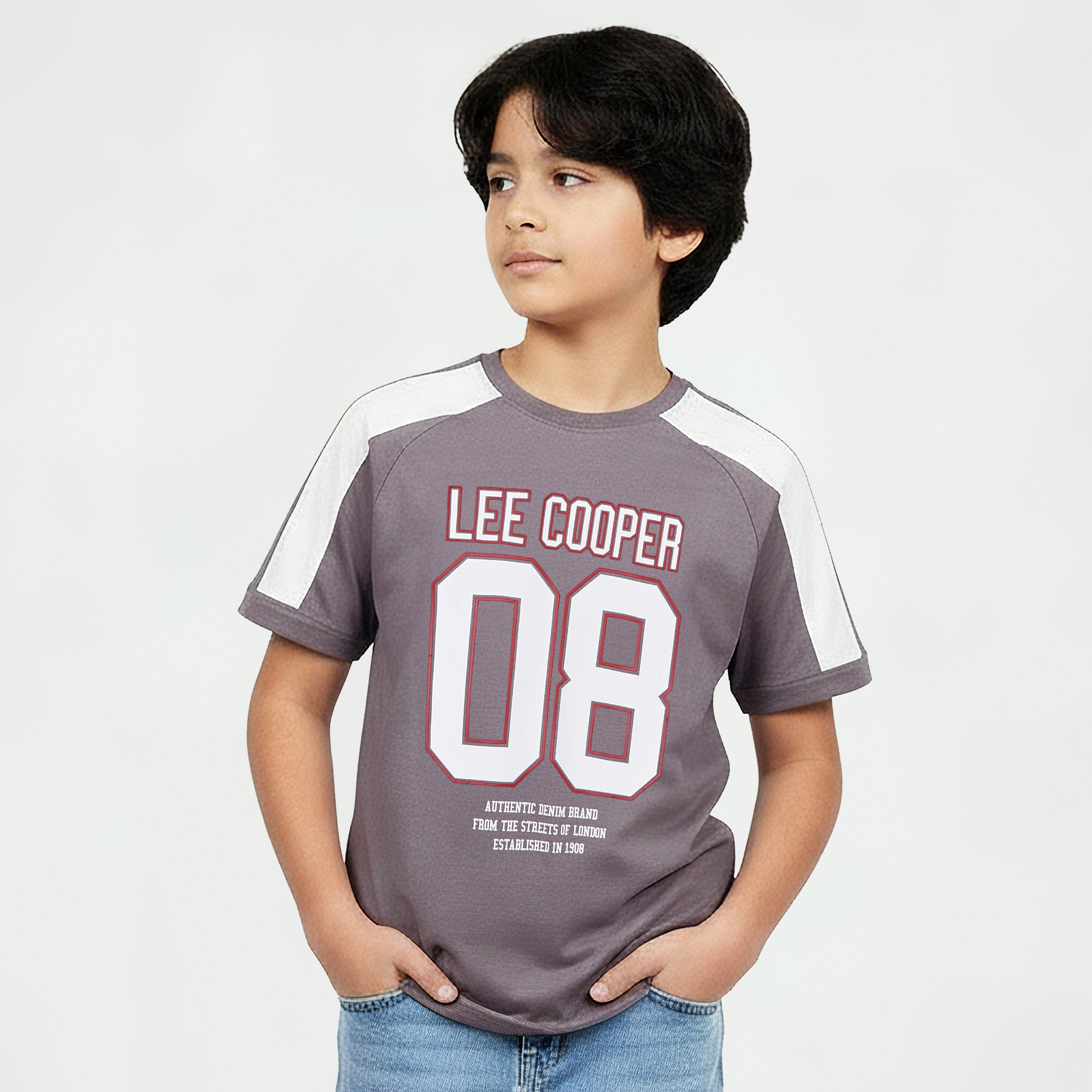 Lee Cooper Crew Neck Short Sleeves T-shirt with Varsity Print-boys-clothing-tshirtsandpolos-image-1