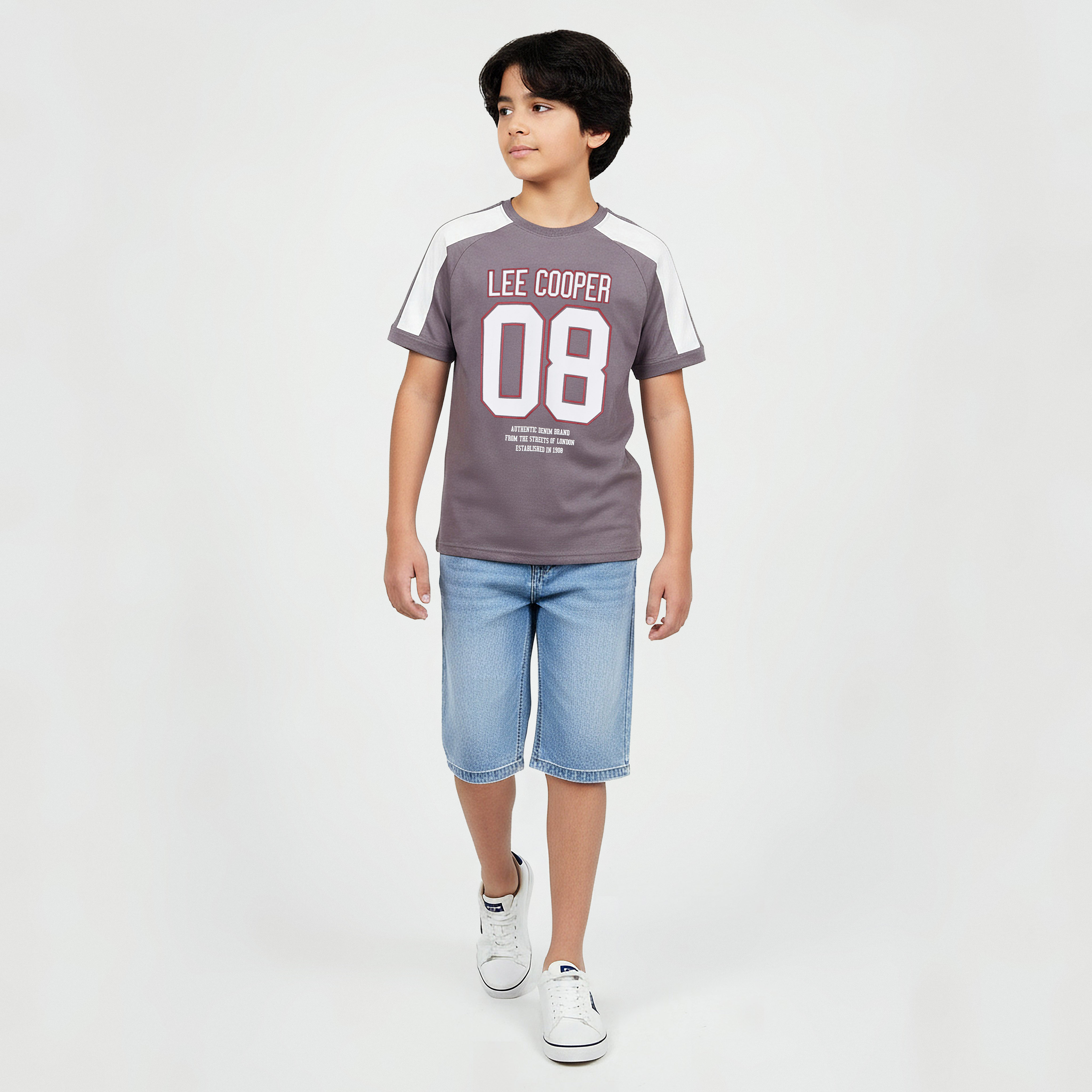 Lee Cooper Crew Neck Short Sleeves T-shirt with Varsity Print-boys-clothing-tshirtsandpolos-image-2