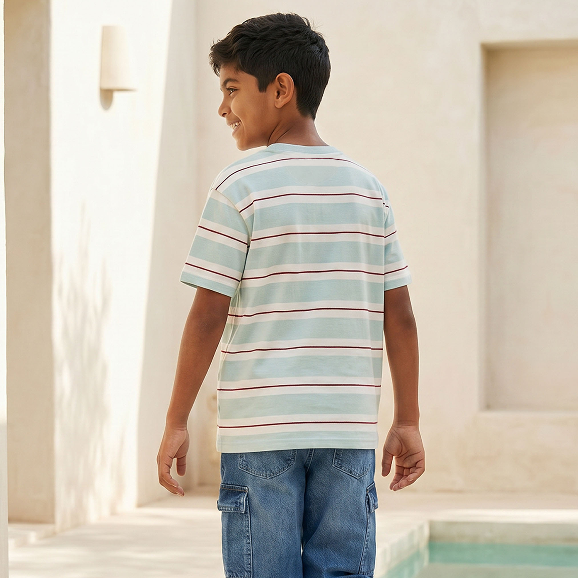 Lee Cooper Crew Neck Short Sleeves T-shirt with Stripes-boys-clothing-tshirtsandpolos-image-3