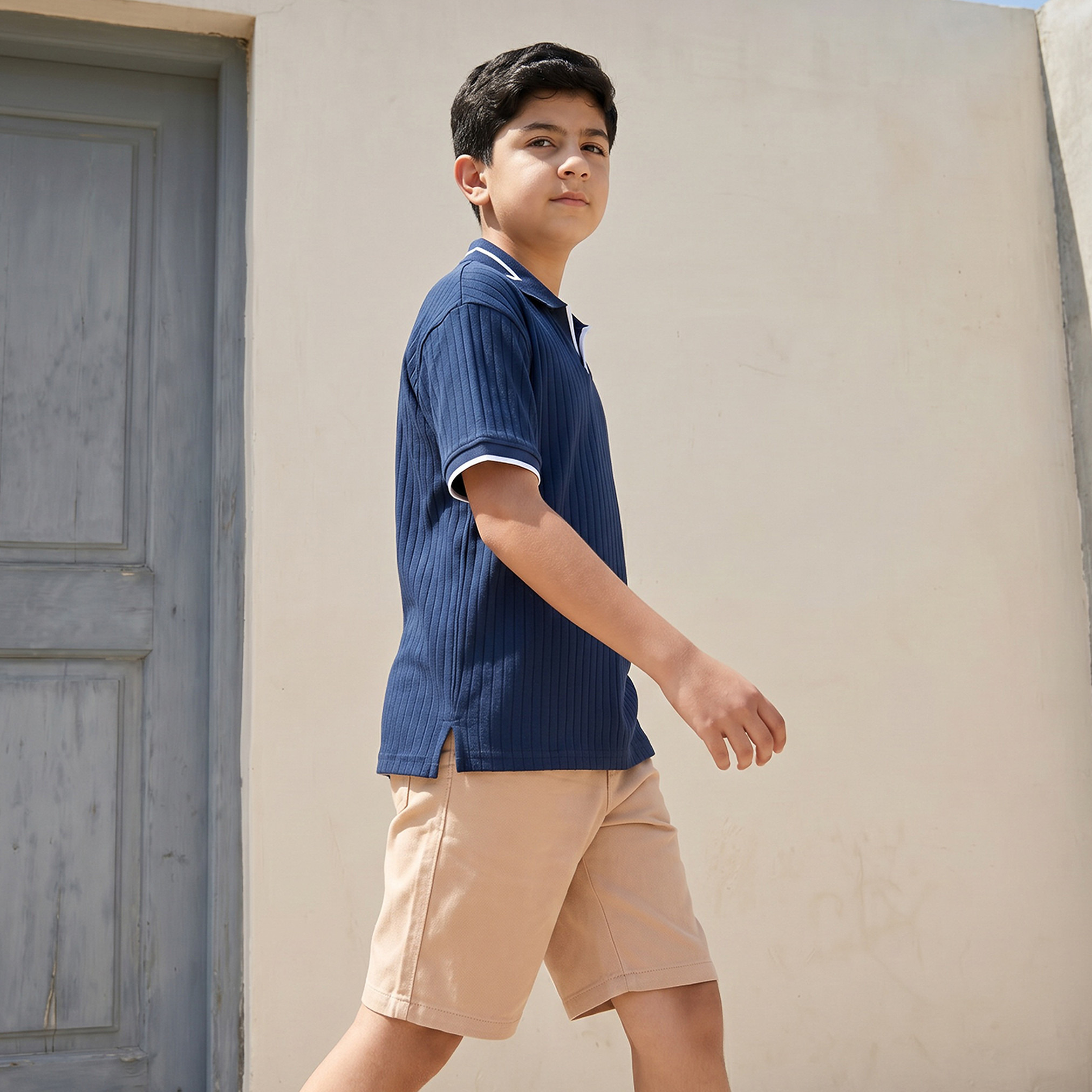 Lee Cooper Johnny Collar Short Sleeves T-shirt with Ribbed Design-boys-clothing-tshirtsandpolos-image-5