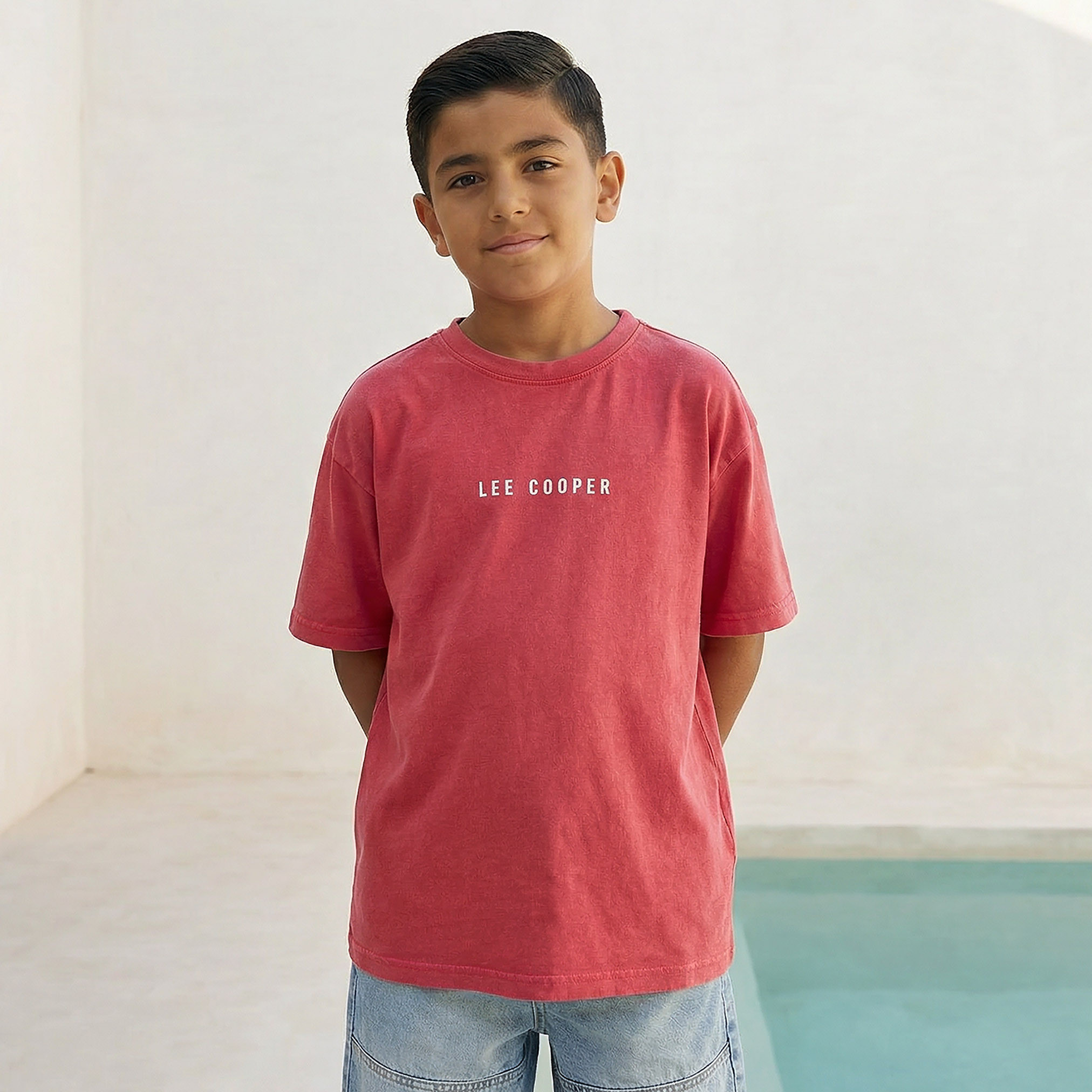 Lee Cooper Crew Neck Short Sleeves T-shirt with Logo Embroidery-boys-clothing-tshirtsandpolos-image-1