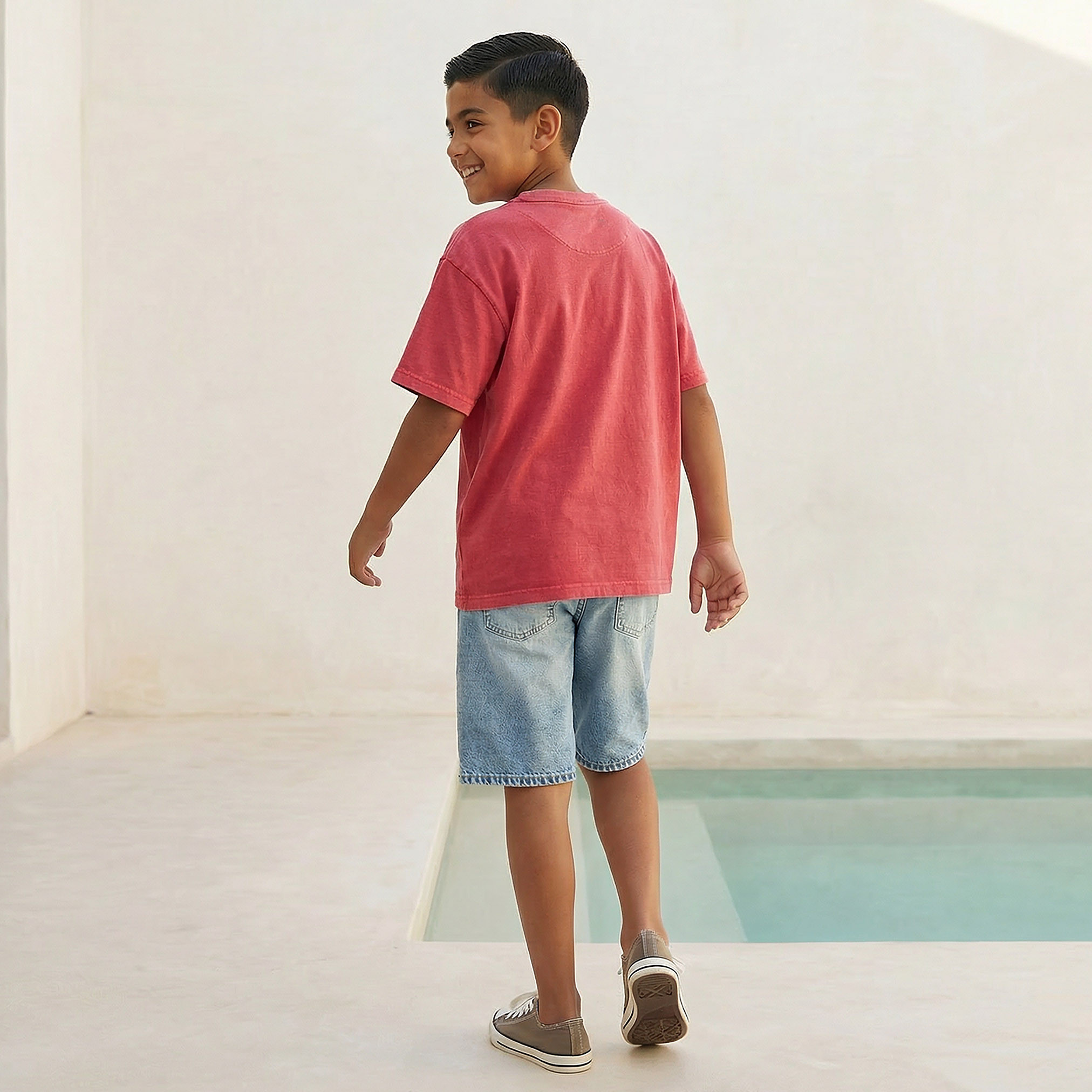 Lee Cooper Crew Neck Short Sleeves T-shirt with Logo Embroidery-boys-clothing-tshirtsandpolos-image-3