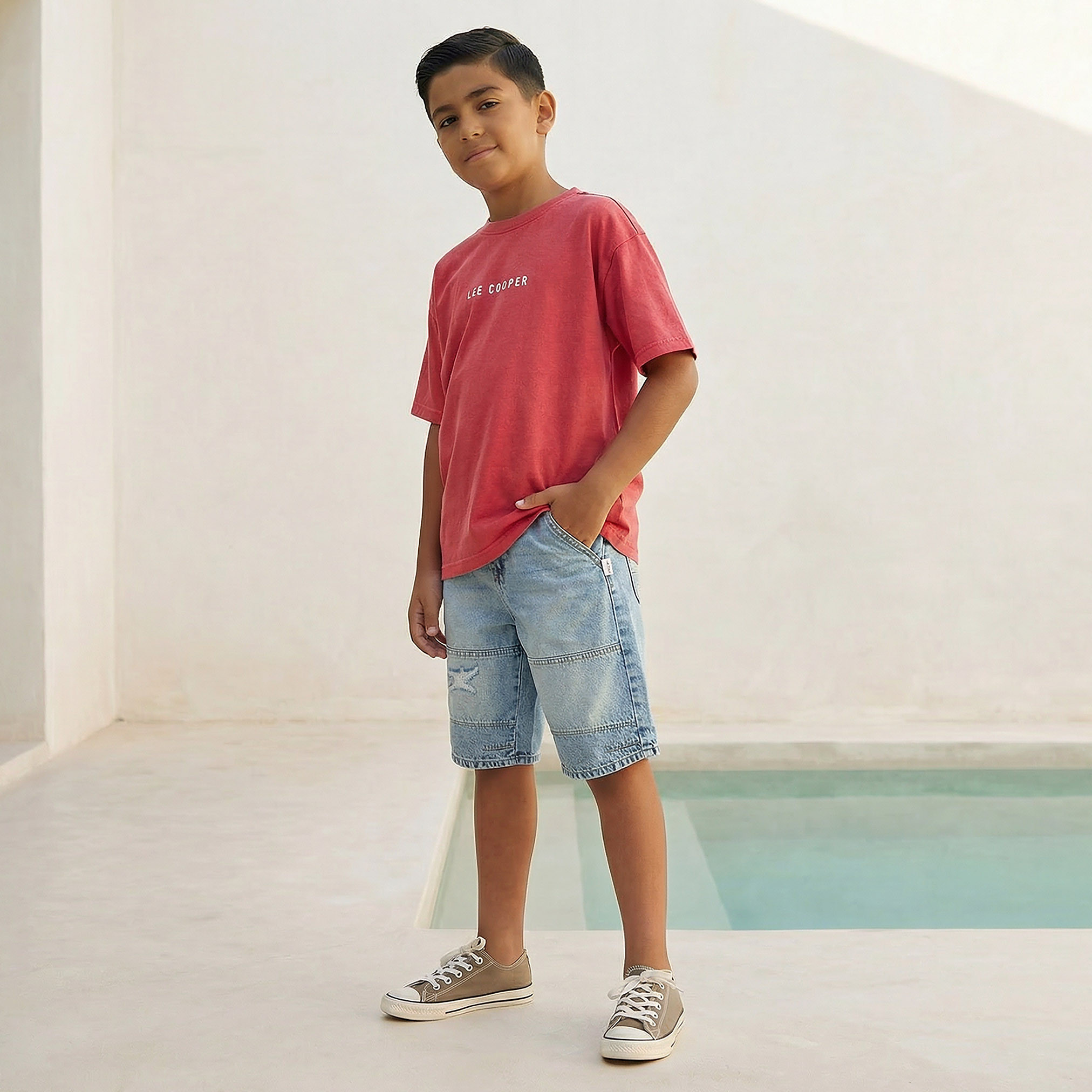 Lee Cooper Crew Neck Short Sleeves T-shirt with Logo Embroidery-boys-clothing-tshirtsandpolos-image-5