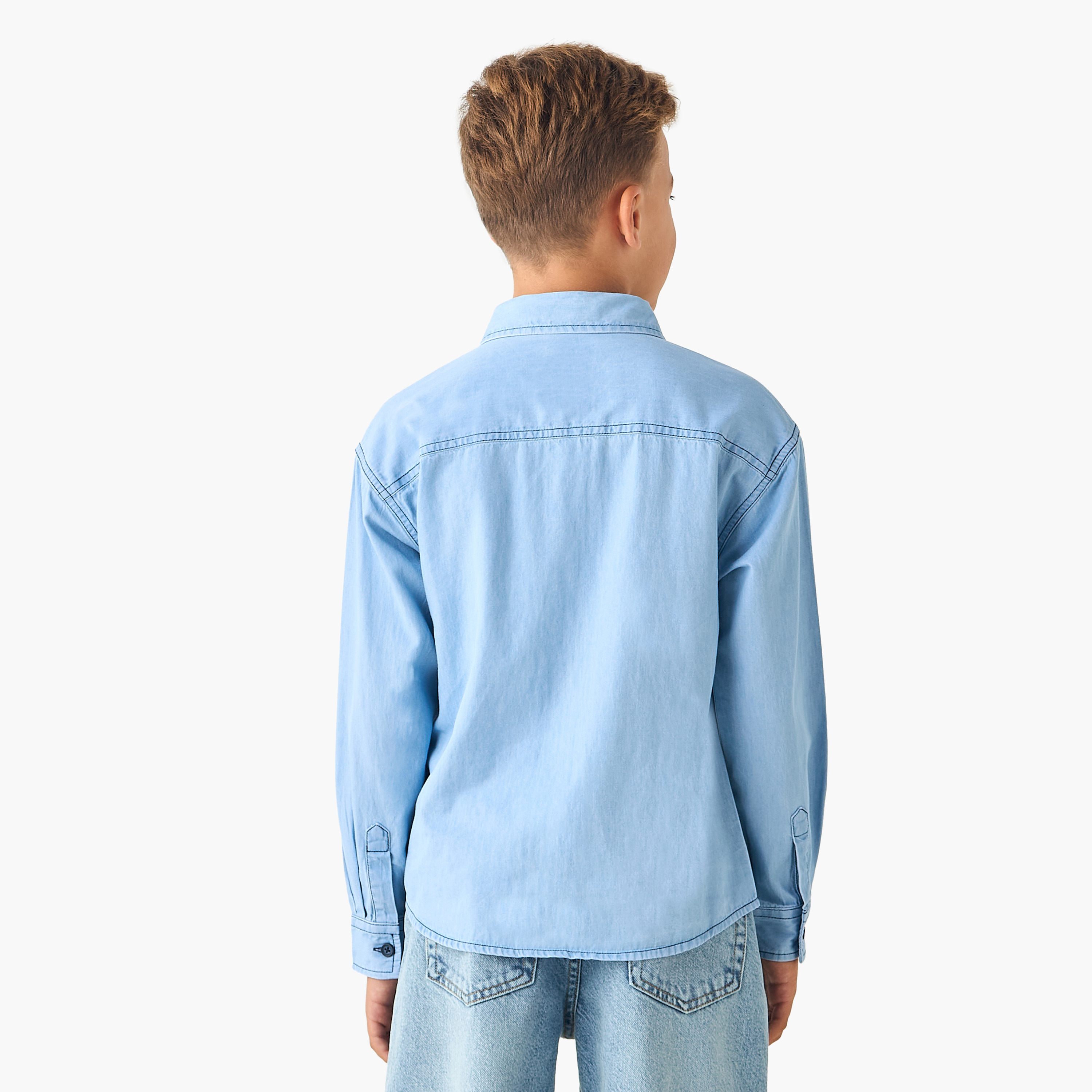 Lee Cooper Long Sleeves Shirt with Chest Pocket-boys-clothing-shirts-image-3