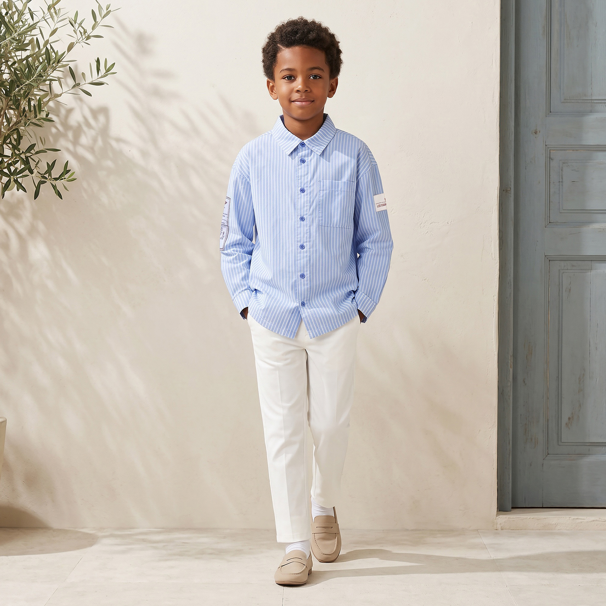 Lee Cooper Long Sleeves Shirt with Stripes-boys-clothing-shirts-image-2