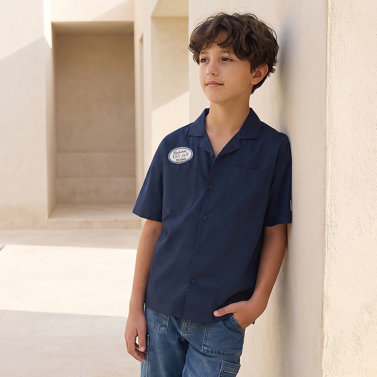 Lee Cooper Short Sleeves Shirt with Applique Detail-boys-clothing-shirts-image-1