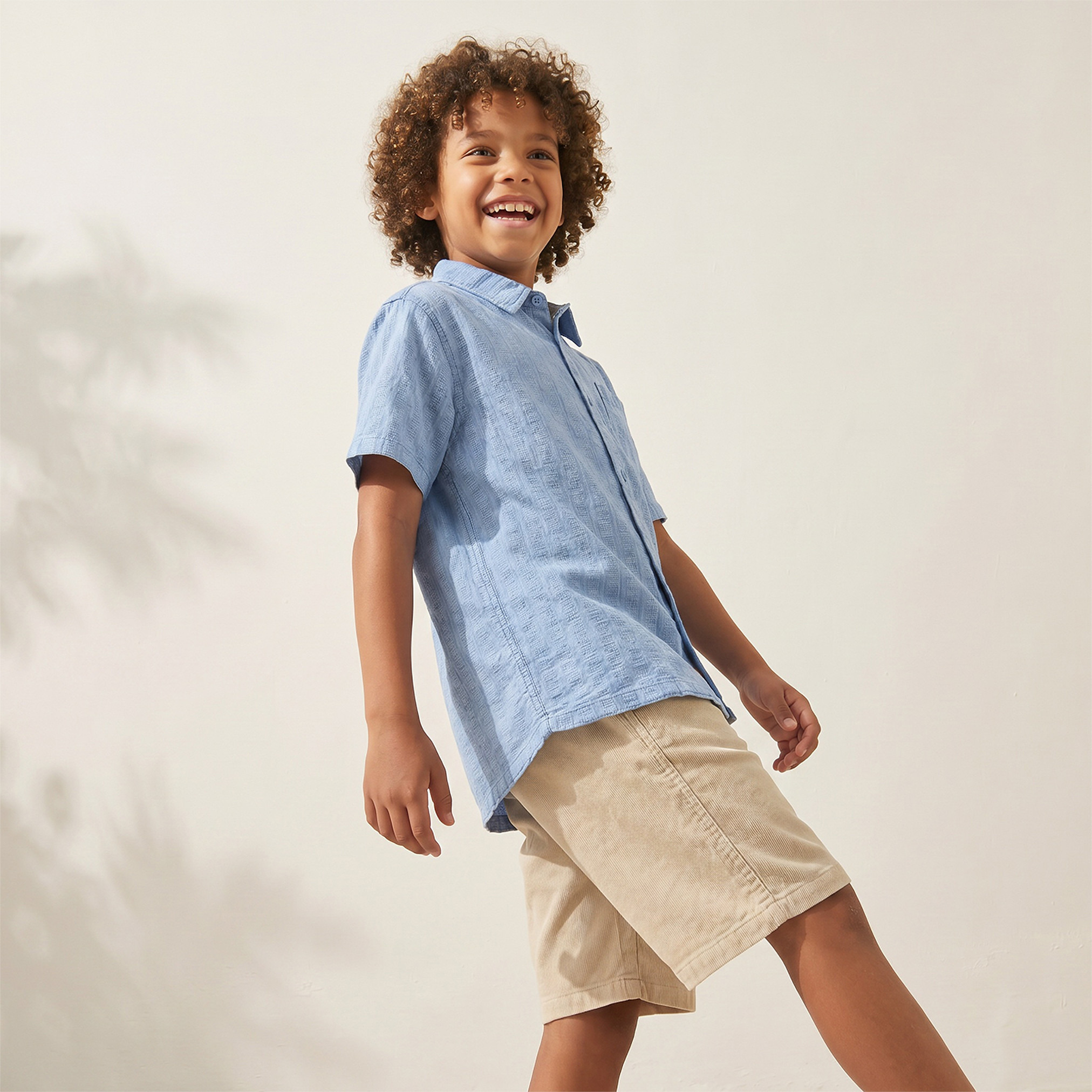 Lee Cooper Short Sleeves Shirt with Textured Design-boys-clothing-shirts-image-2