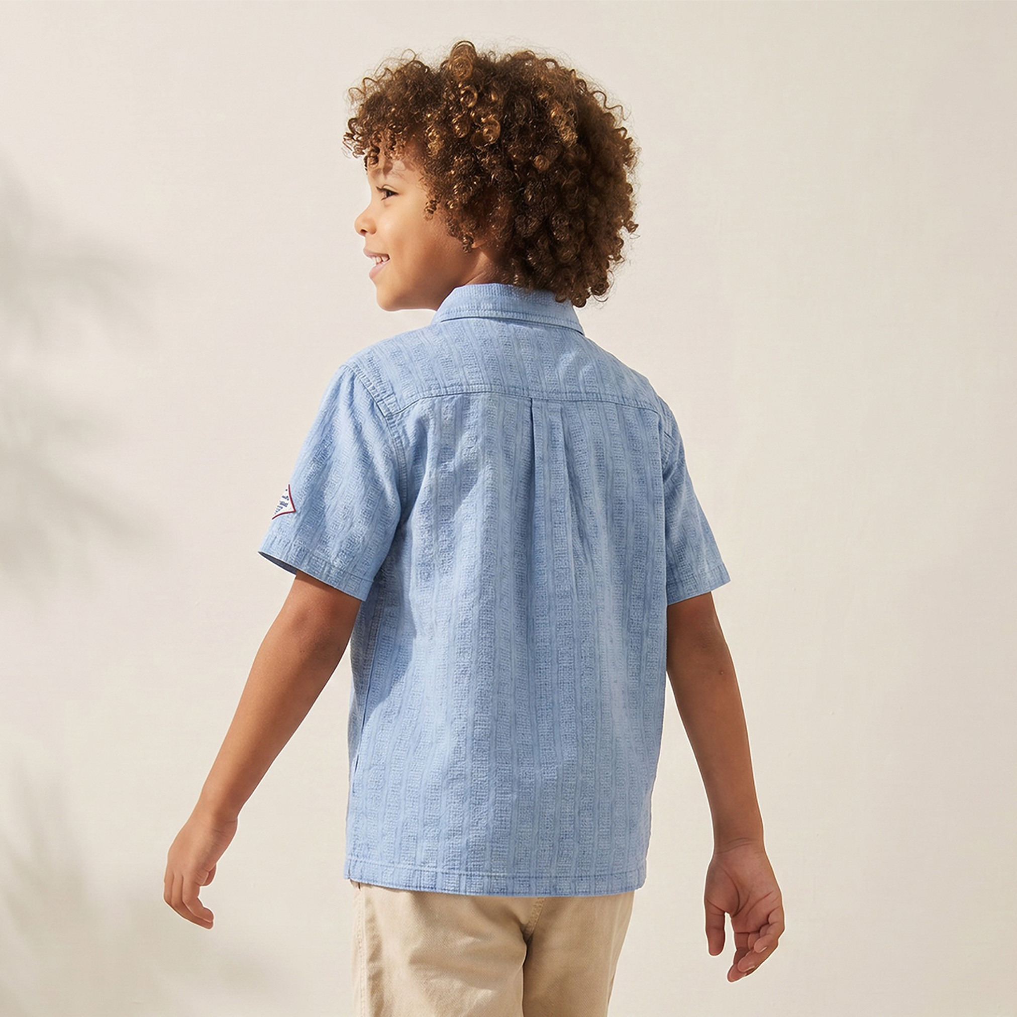 Lee Cooper Short Sleeves Shirt with Textured Design-boys-clothing-shirts-image-3