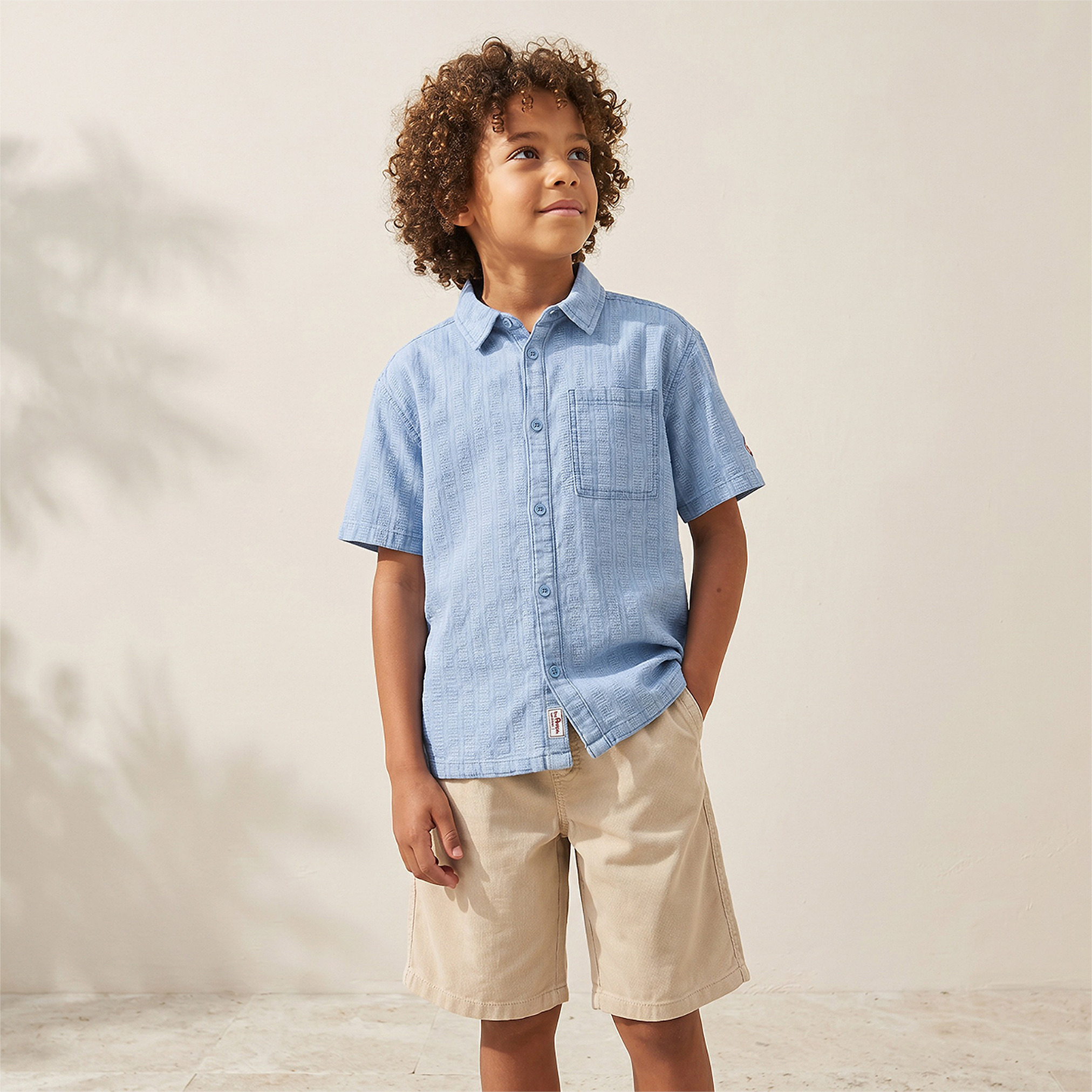 Lee Cooper Short Sleeves Shirt with Textured Design-boys-clothing-shirts-image-5