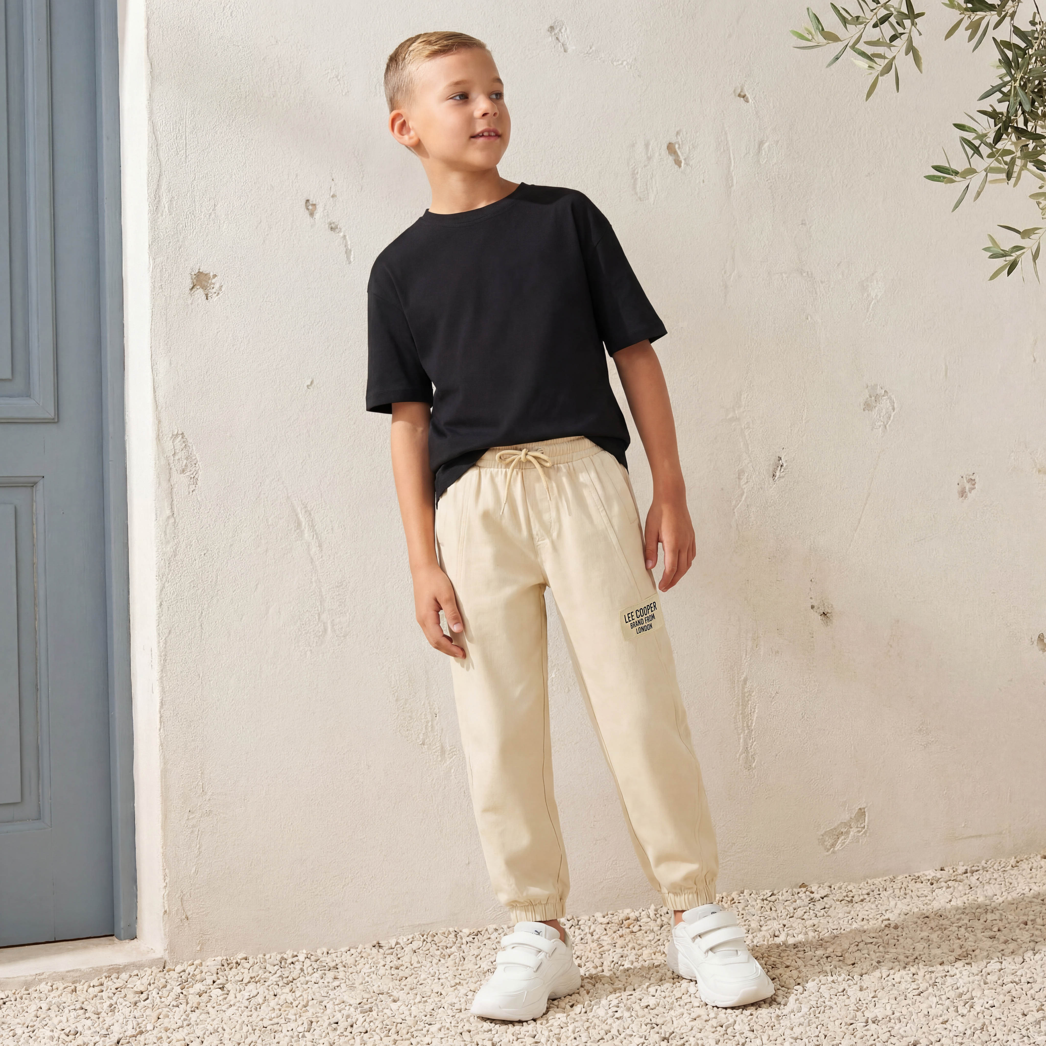Lee Cooper Drawstring Waist Joggers with Pockets-boys-clothing-bottoms-joggersandtrackpants-image-1