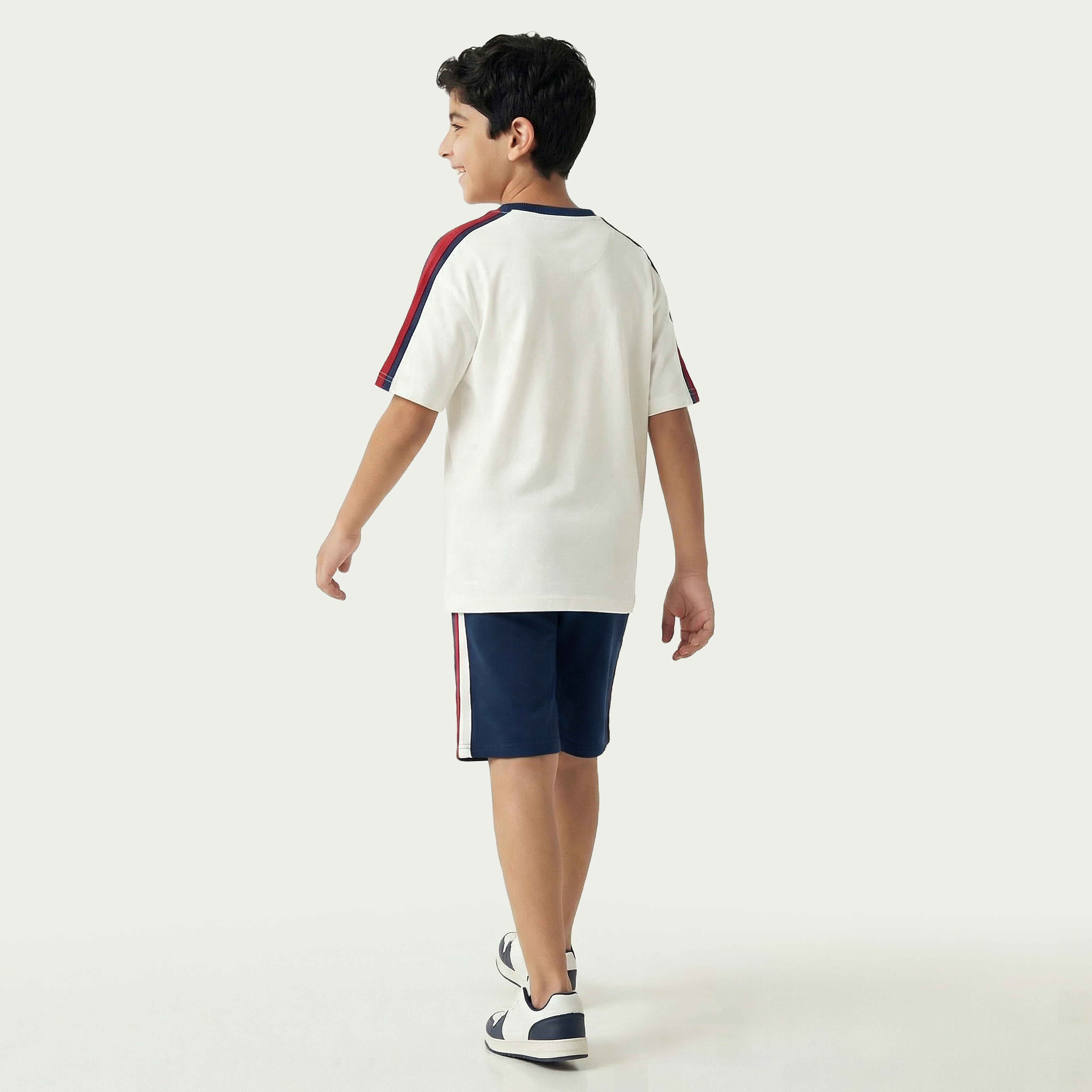 Lee Cooper Crew Neck Short Sleeves T-shirt and Shorts Set with Varsity Print-boys-clothing-setsandcoords-image-3