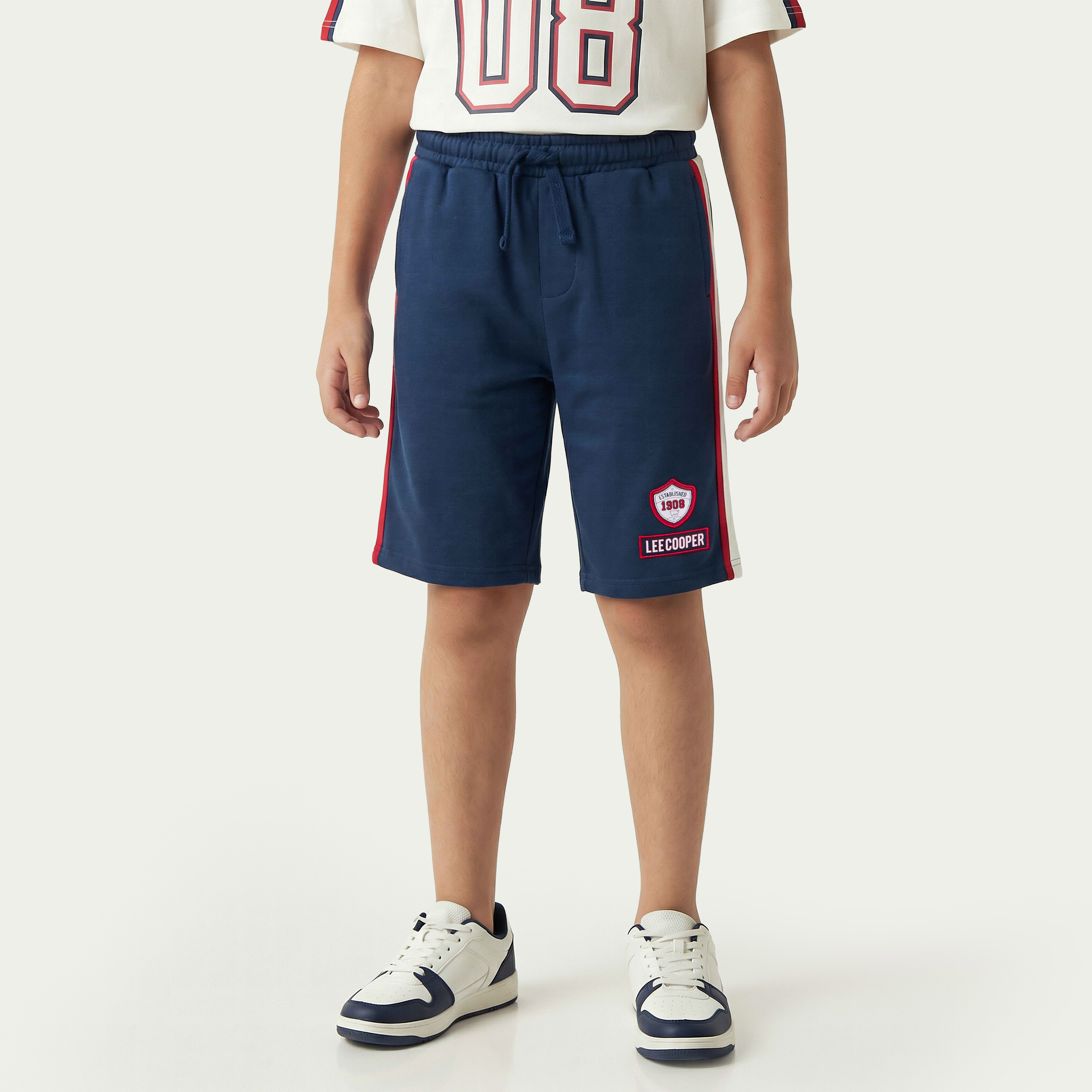 Lee Cooper Crew Neck Short Sleeves T-shirt and Shorts Set with Varsity Print-boys-clothing-setsandcoords-image-4