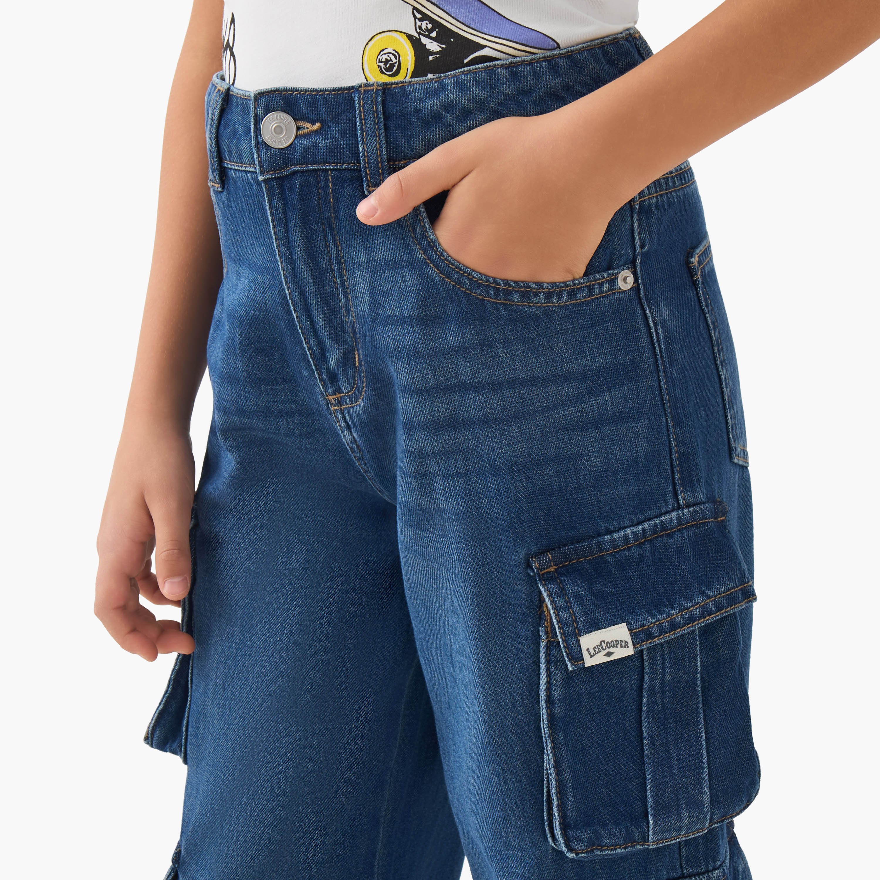 Lee Cooper Cargo Jeans with Pockets-boys-clothing-bottoms-jeans-image-4