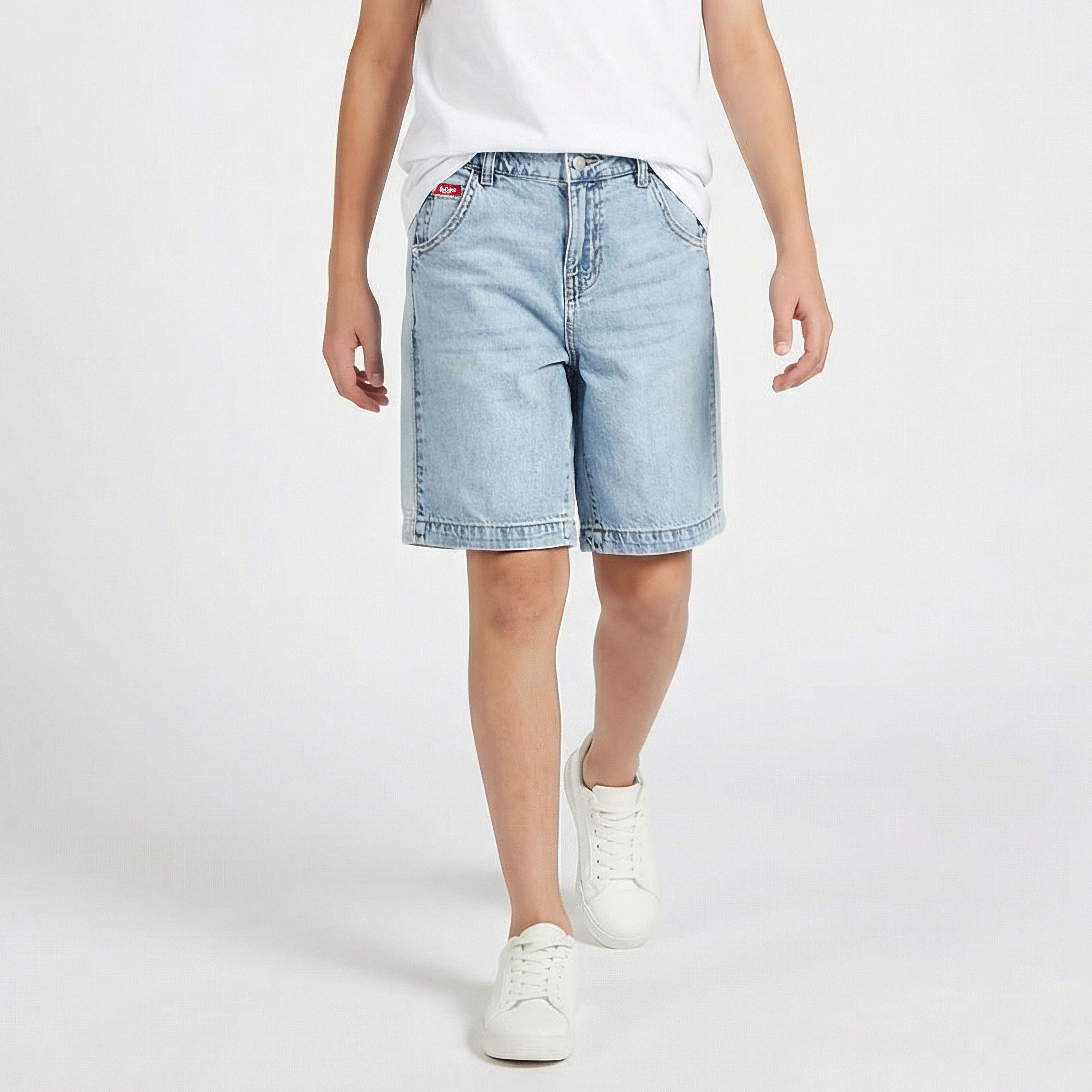 شورت دنيم بطول الركبة بزر خصر وجيوب من لي كوبر-boys-clothing-bottoms-shorts-image-5