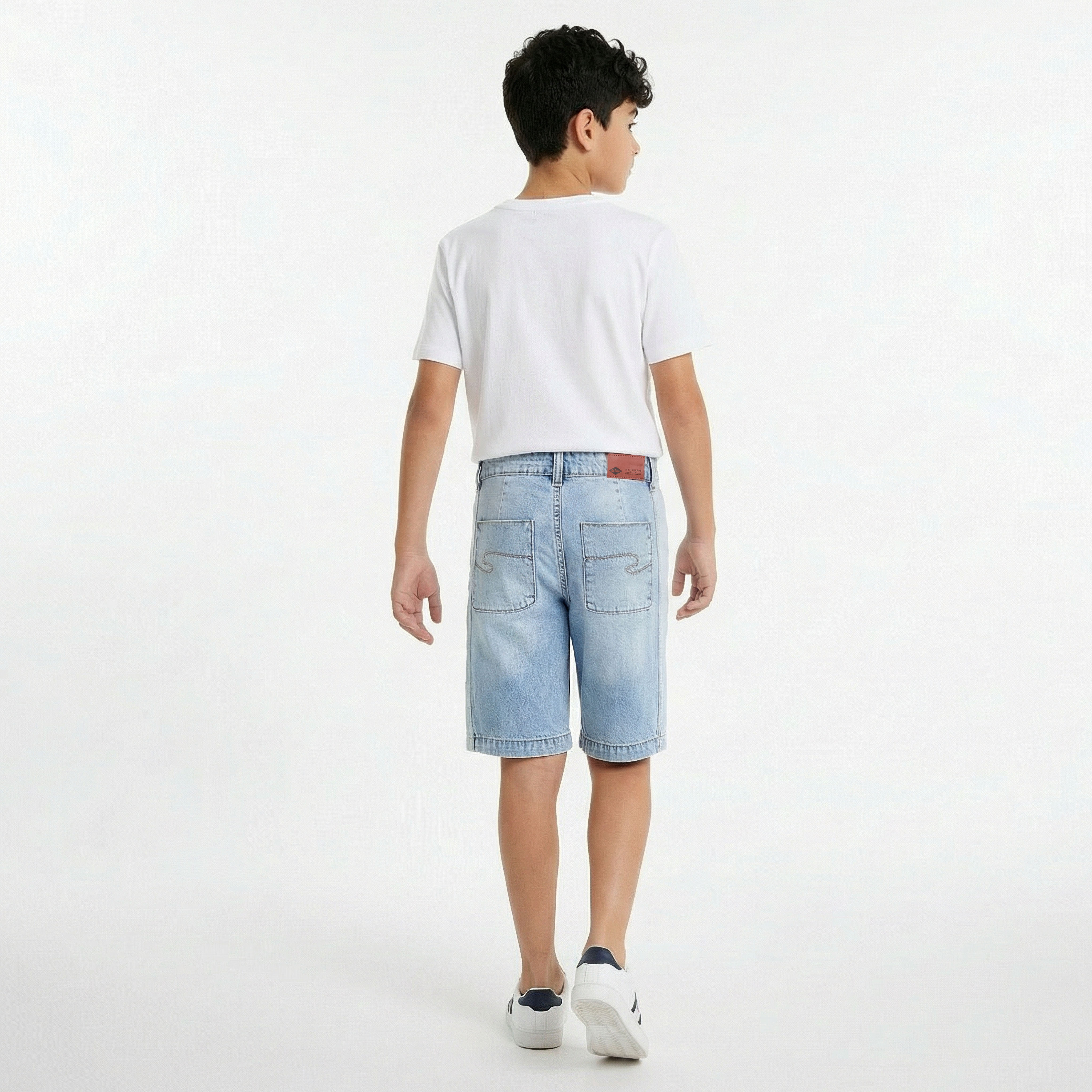 شورت دنيم بطول الركبة بزر خصر وجيوب من لي كوبر-boys-clothing-bottoms-shorts-image-3