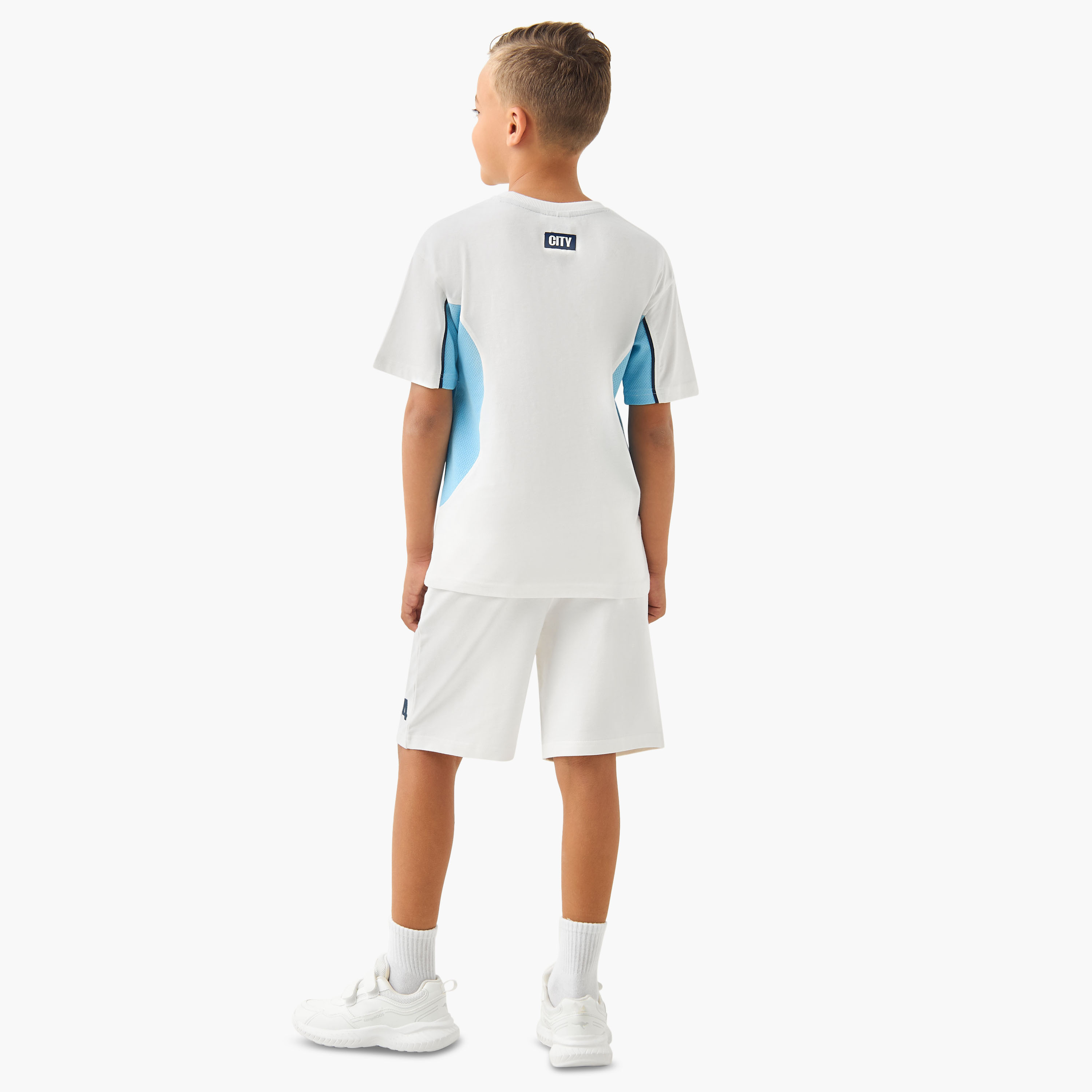 Manchester City Crew Neck Short Sleeves T-shirt and Shorts Set with Panel-boys-clothing-setsandcoords-image-4