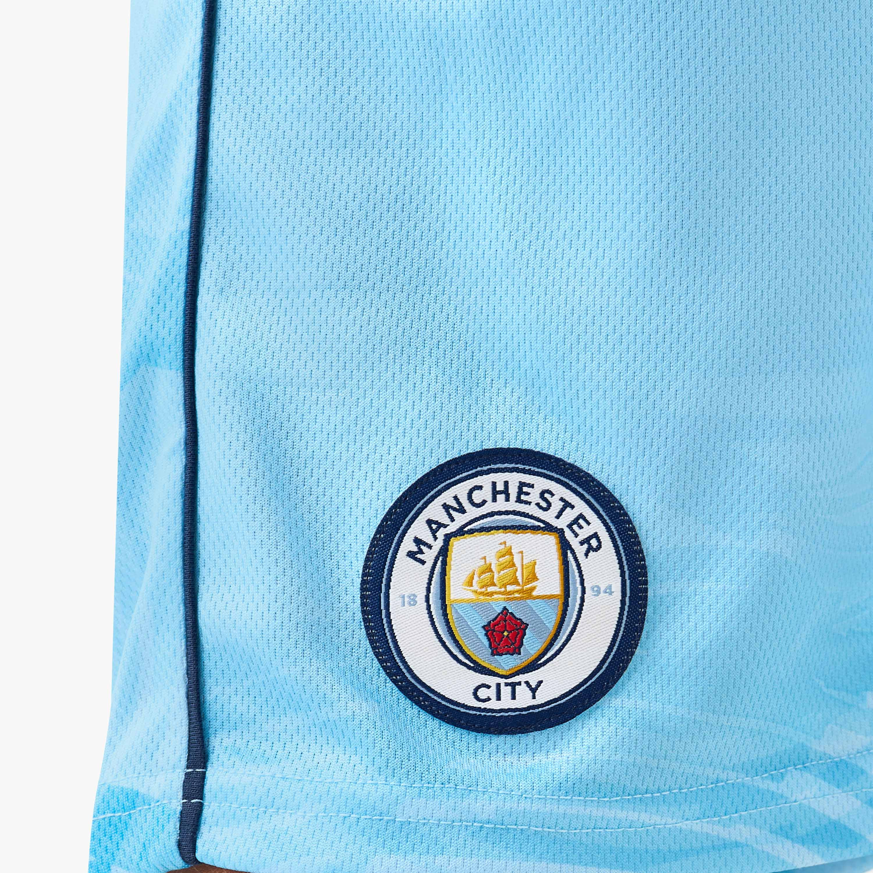 Manchester City V-neck Short Sleeves T-shirt and Shorts Set with Logo Applique-boys-clothing-setsandcoords-image-6