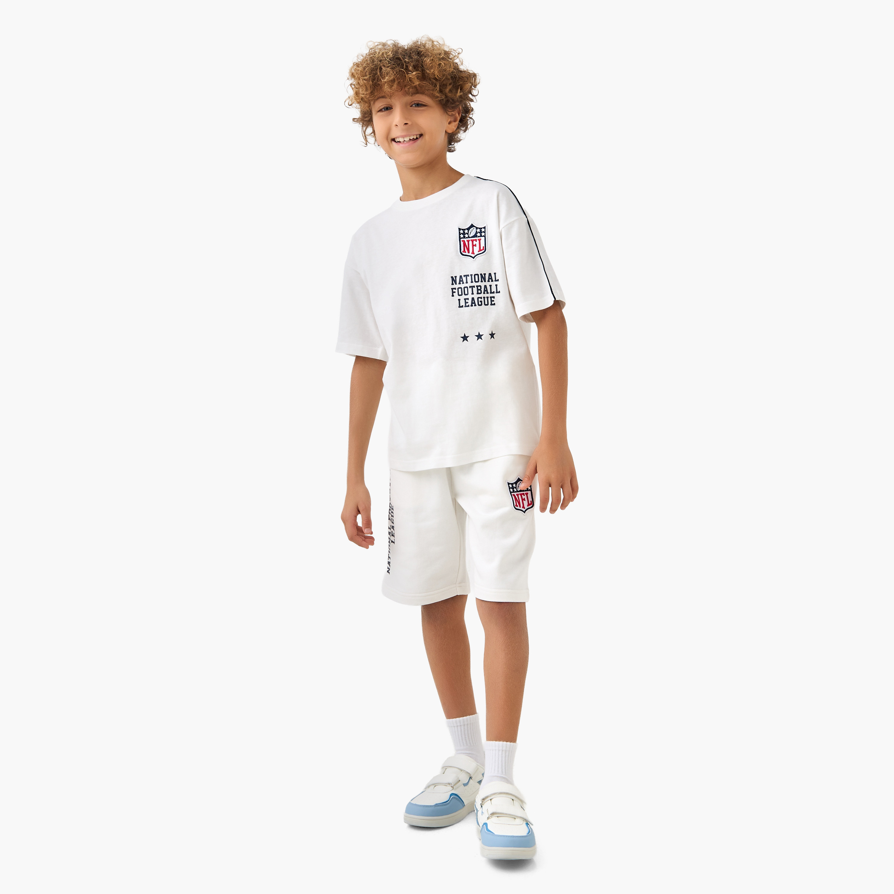 XYZ Crew Neck Short Sleeve T-shirt and Shorts Set with Drawstring Closure-sports-boys-clothing-sets-image-1