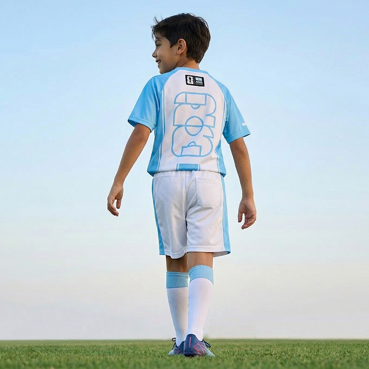 FIFA V-Neck Short Sleeves T-shirt and Shorts Set with Argentina Print-boys-clothing-sportswear-sets-image-3