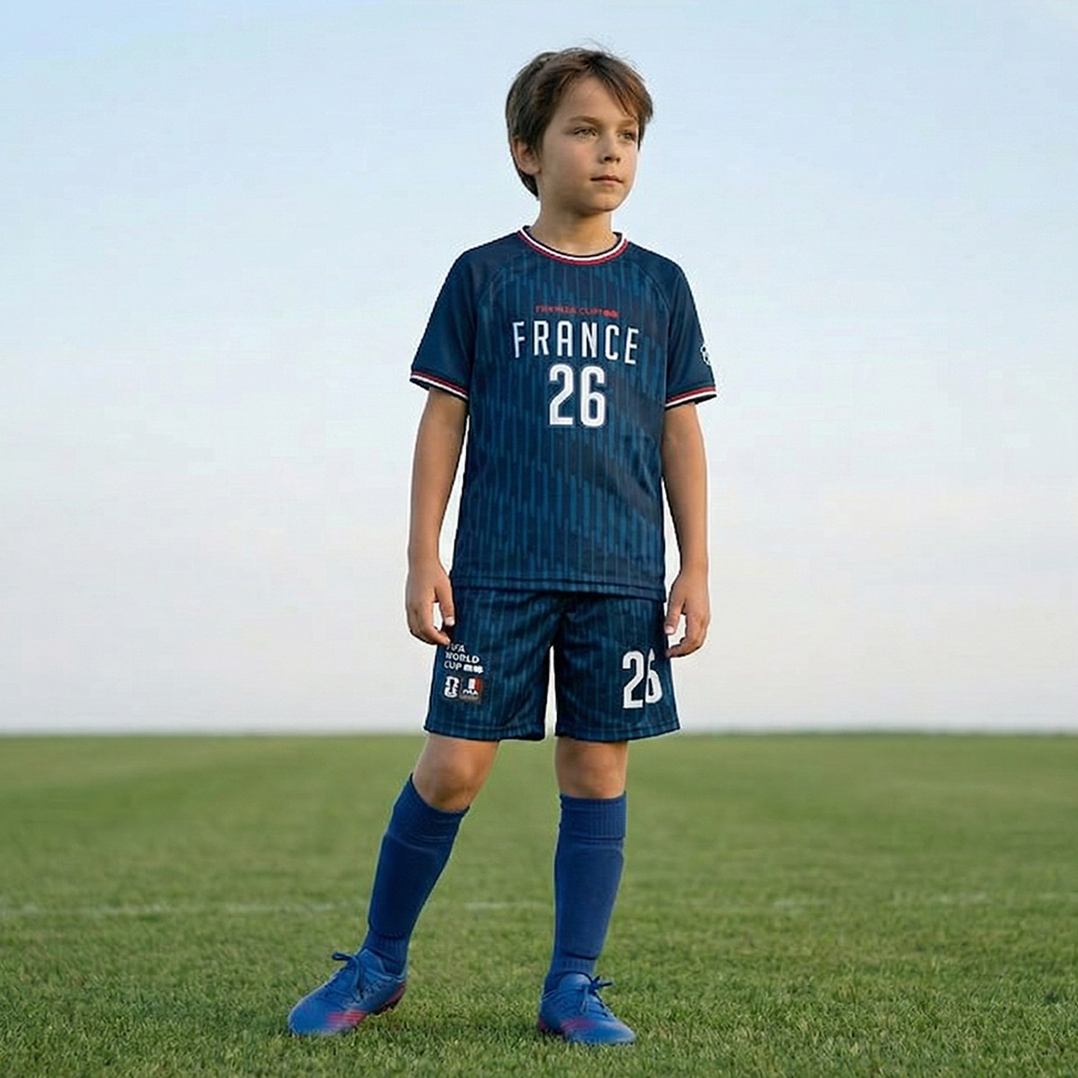 FIFA Crew Neck Short Sleeves T-shirt and Shorts Set with France Print-boys-clothing-sportswear-sets-image-2