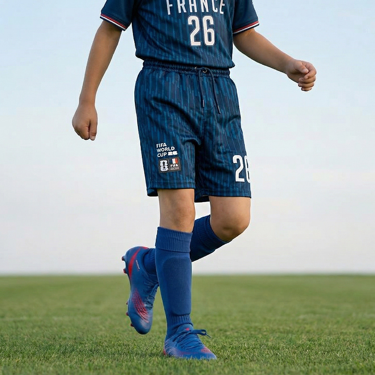 FIFA Crew Neck Short Sleeves T-shirt and Shorts Set with France Print-boys-clothing-sportswear-sets-image-4