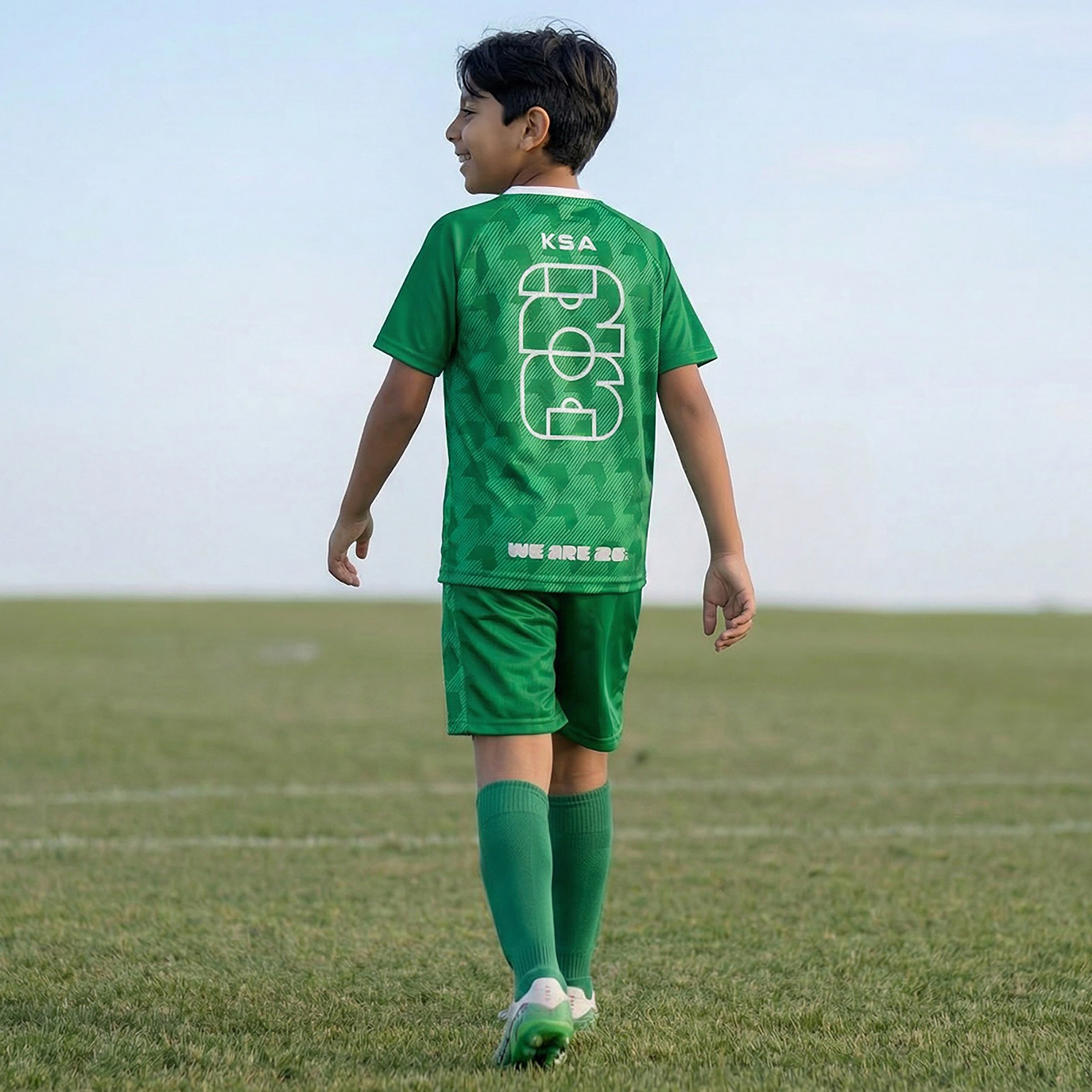 FIFA V-neck Short Sleeves T-shirt and Shorts Set with Saudi Arabia Print-boys-clothing-sportswear-sets-image-3