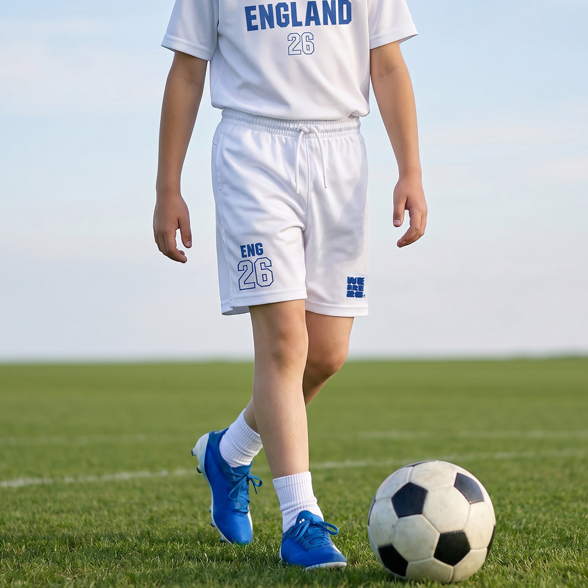 FIFA Crew Neck Short Sleeves T-shirt and Shorts Set with England Print-boys-clothing-sportswear-sets-image-4