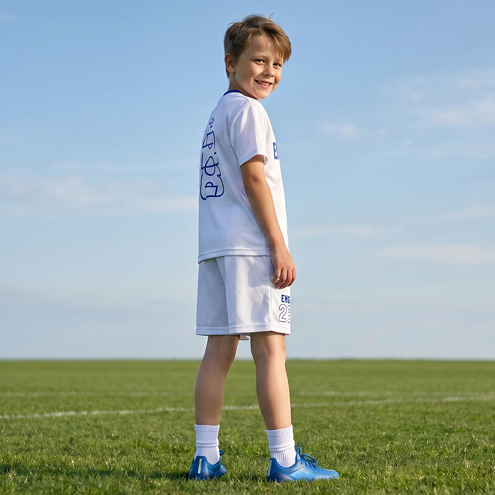 FIFA Crew Neck Short Sleeves T-shirt and Shorts Set with England Print-boys-clothing-sportswear-sets-image-8