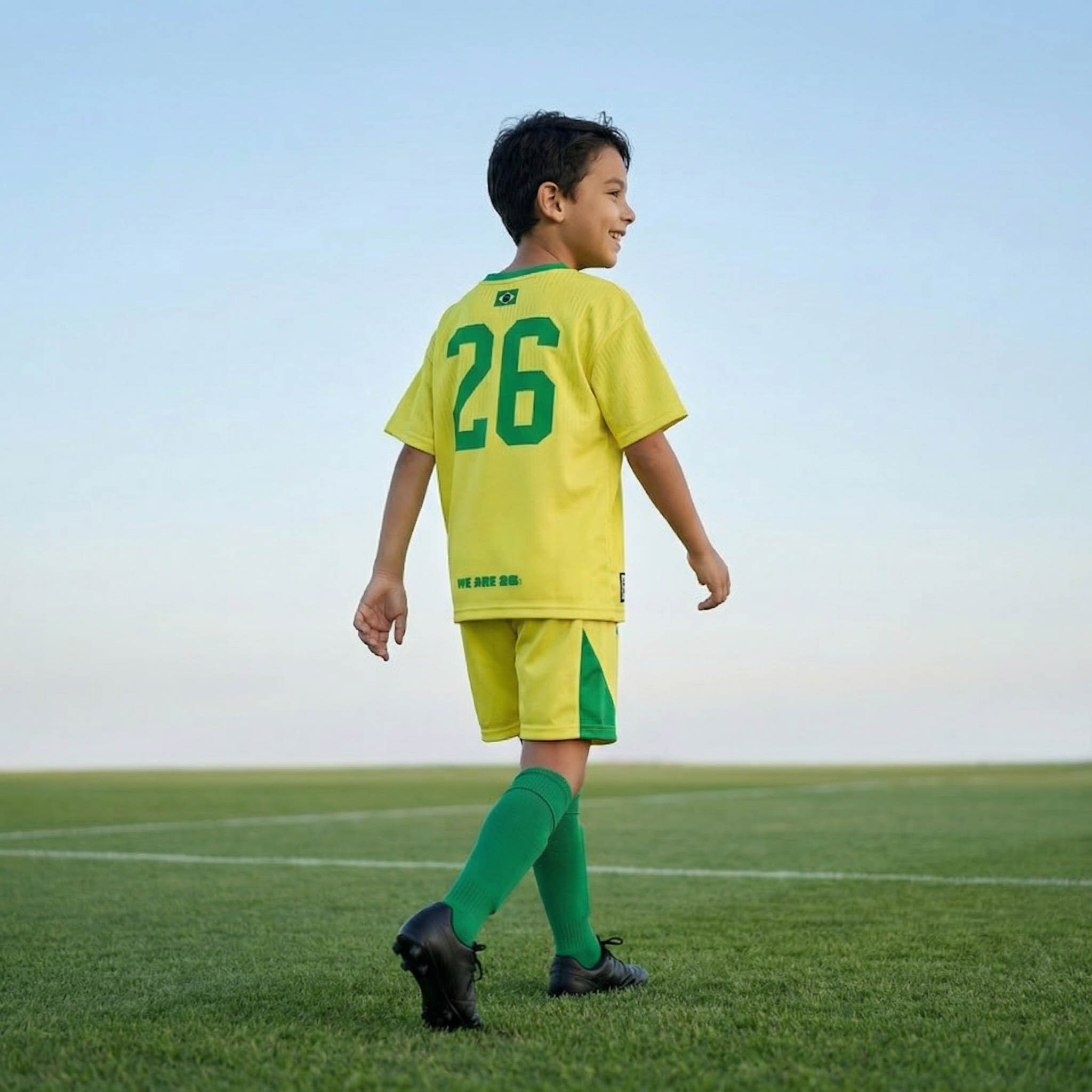 FIFA Crew Neck Short Sleeves T-shirt and Shorts Set with Brazil Print-boys-clothing-sportswear-sets-image-3