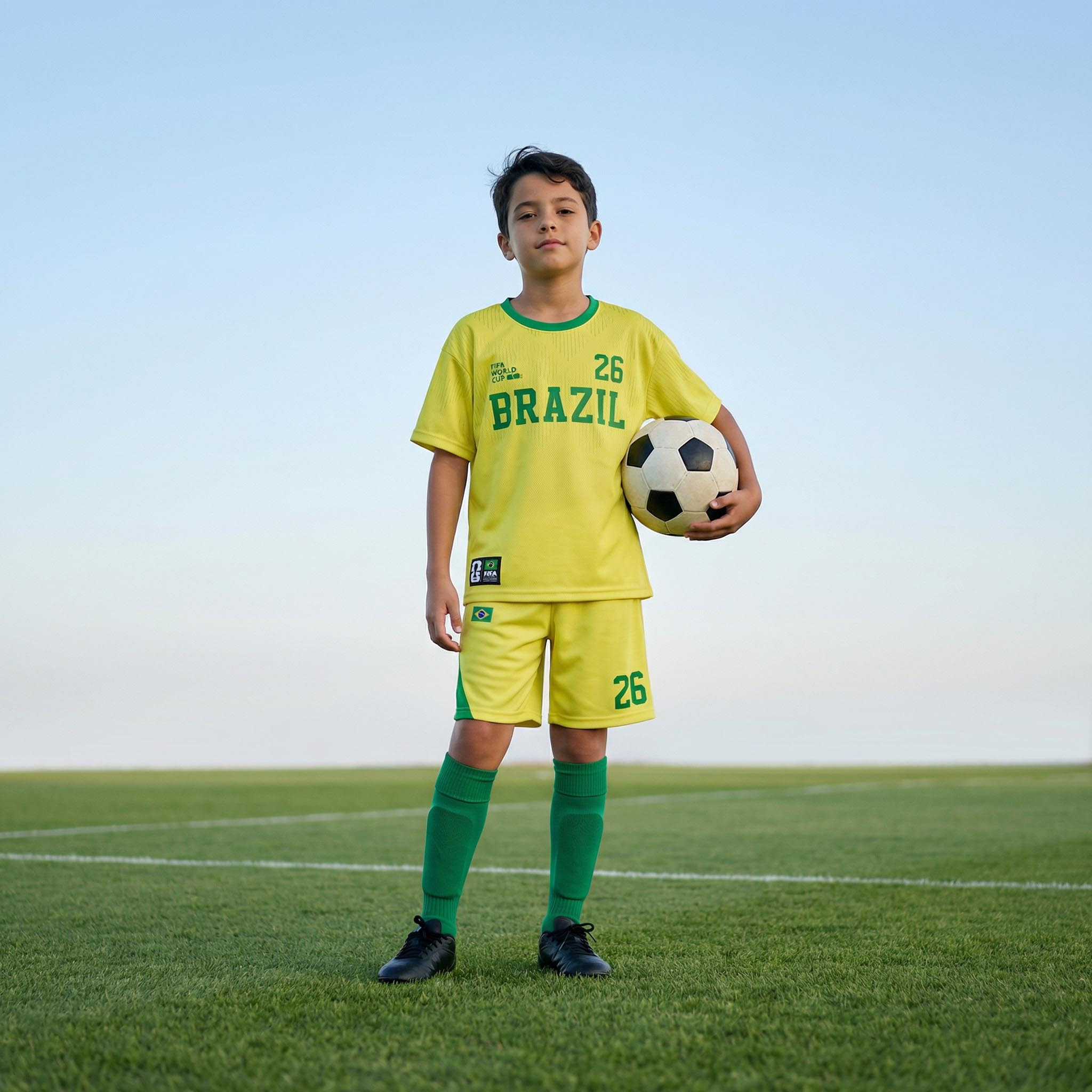 FIFA Crew Neck Short Sleeves T-shirt and Shorts Set with Brazil Print-boys-clothing-sportswear-sets-image-7