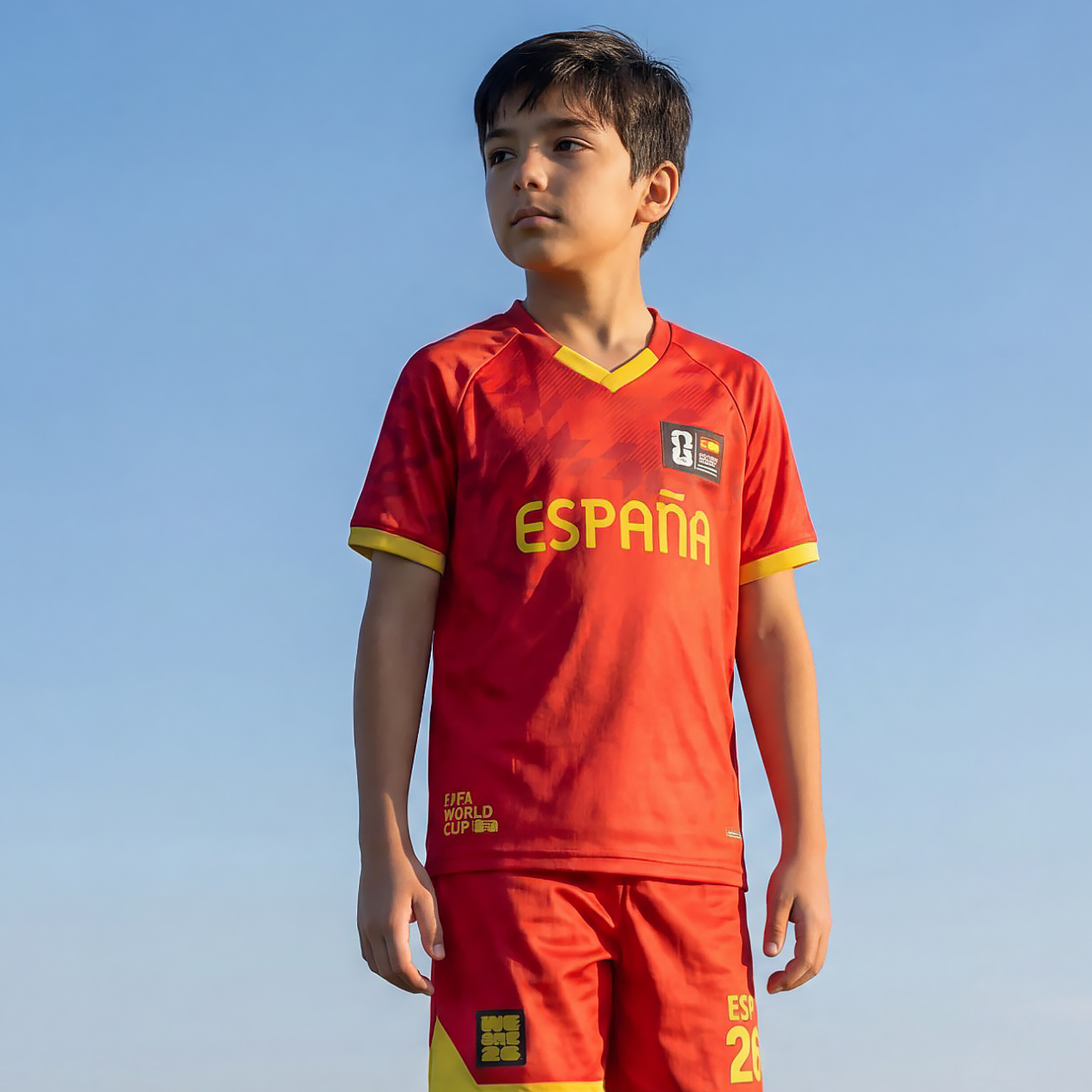 FIFA V-neck Short Sleeves T-shirt and Shorts Set with Espana Print-boys-clothing-sportswear-sets-image-2
