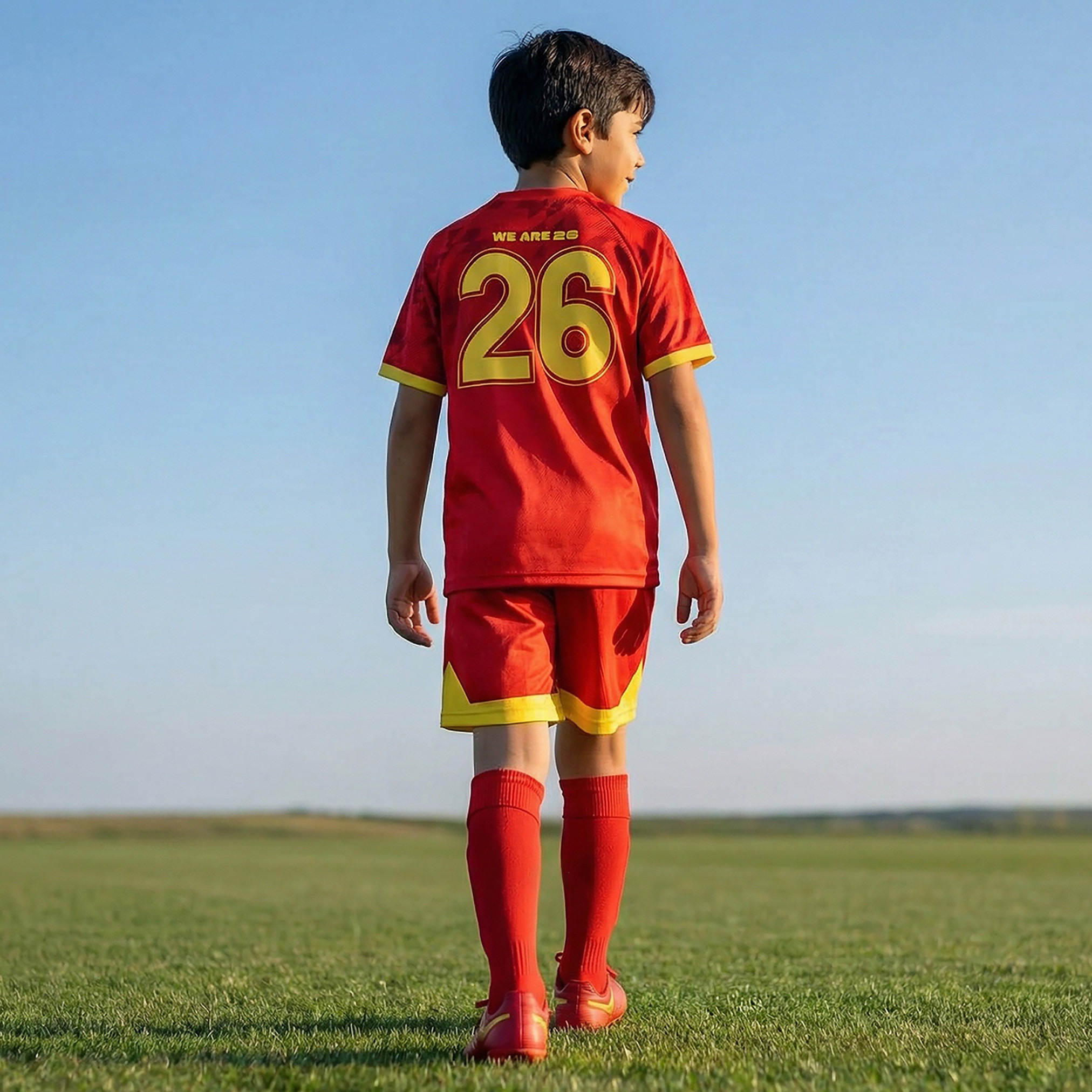 FIFA V-neck Short Sleeves T-shirt and Shorts Set with Espana Print-boys-clothing-sportswear-sets-image-3
