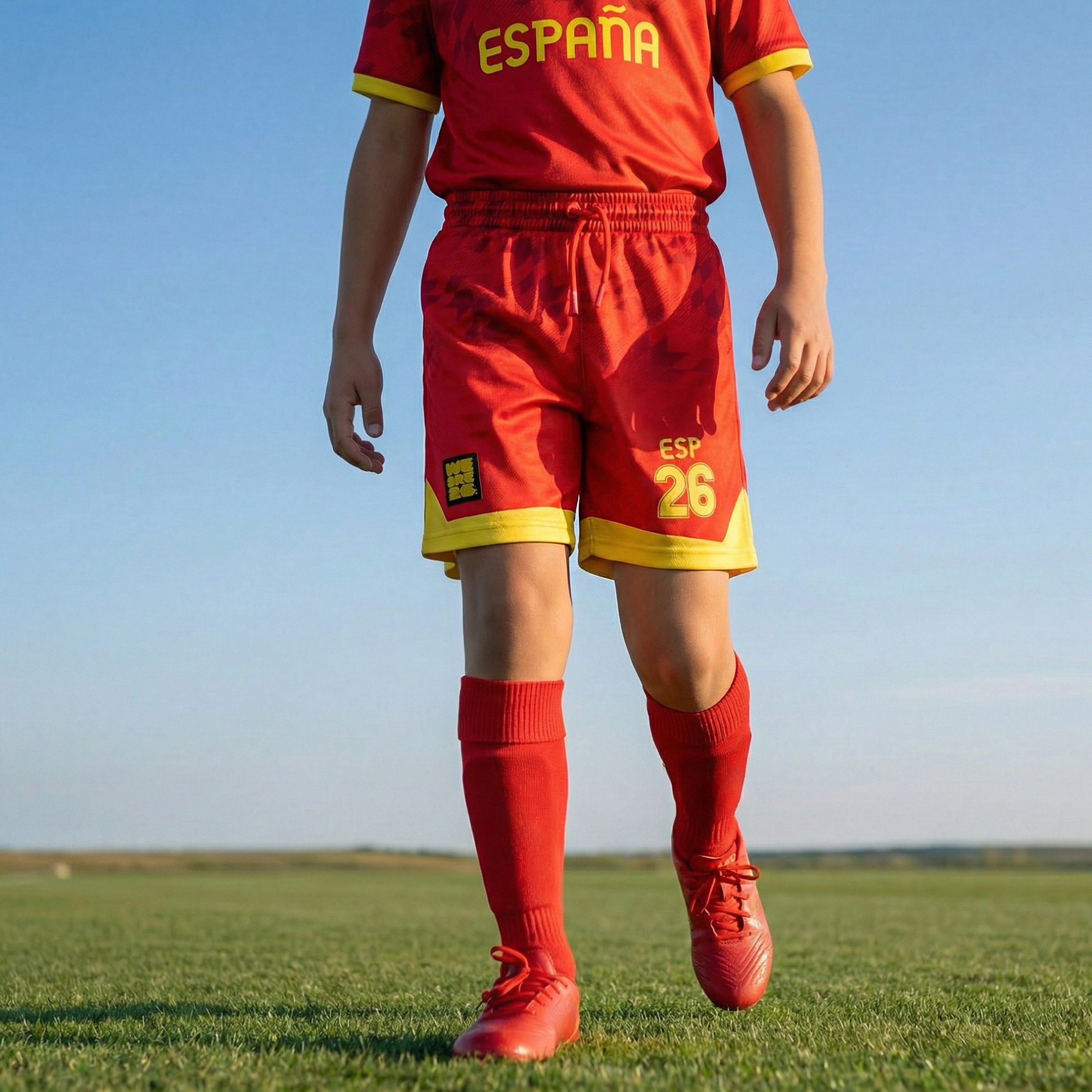 FIFA V-neck Short Sleeves T-shirt and Shorts Set with Espana Print-boys-clothing-sportswear-sets-image-4