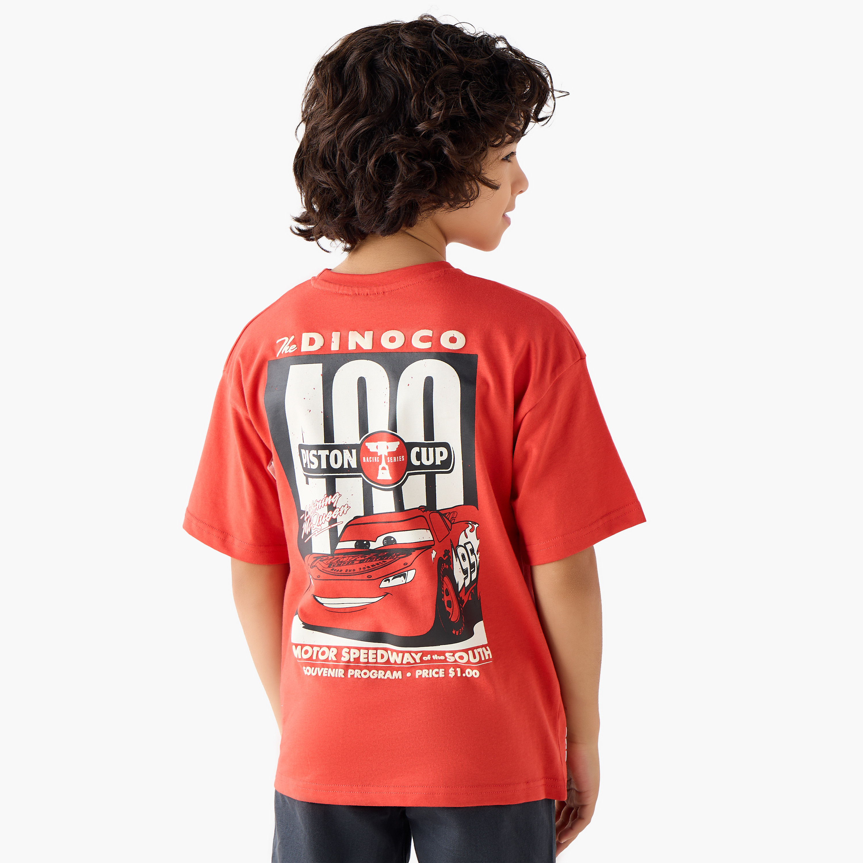 تيشيرت بياقة ضيقة وأكمام قصيرة بطبعات لايتنينج مكوين من ديزني-boys-clothing-tshirtsandpolos-image-1