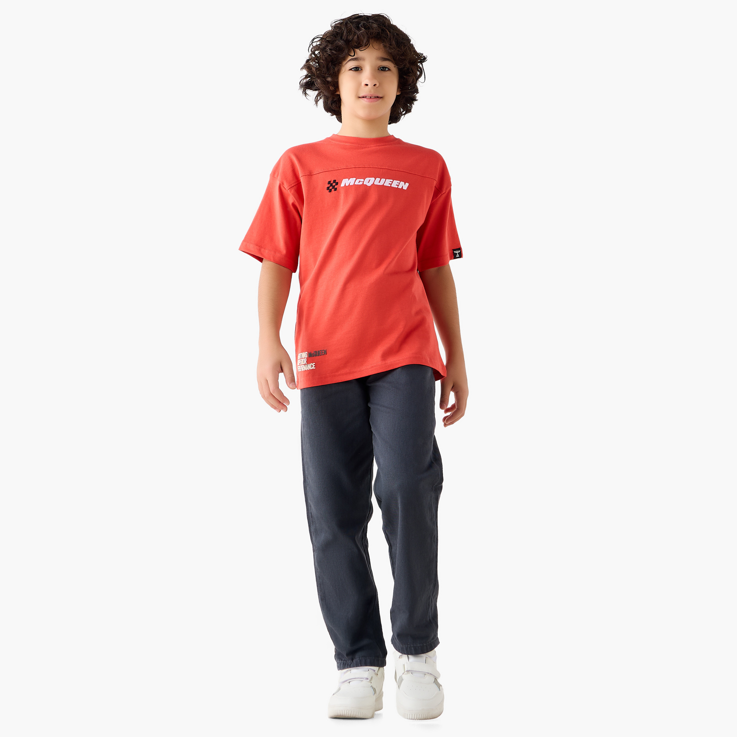 تيشيرت بياقة ضيقة وأكمام قصيرة بطبعات لايتنينج مكوين من ديزني-boys-clothing-tshirtsandpolos-image-2