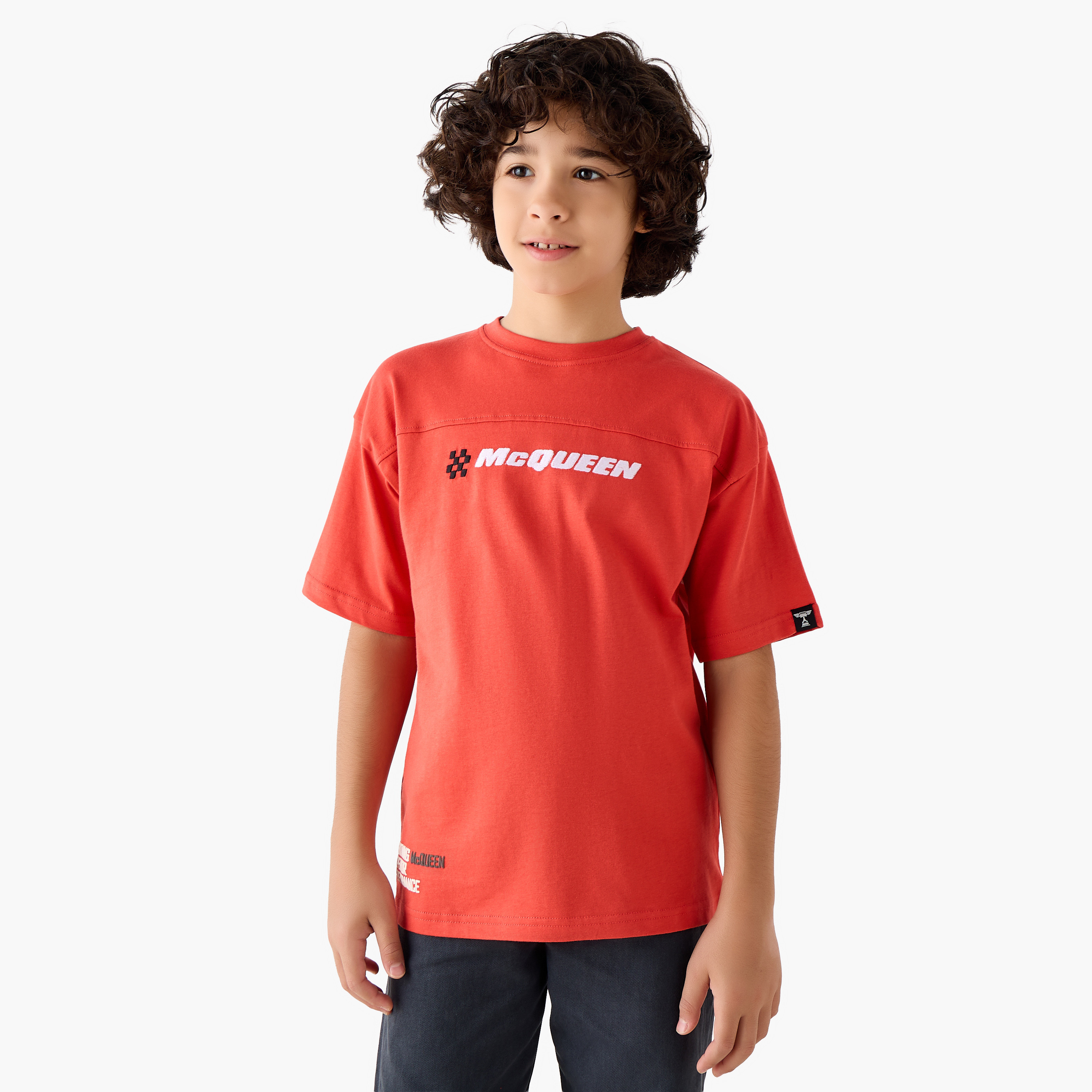 تيشيرت بياقة ضيقة وأكمام قصيرة بطبعات لايتنينج مكوين من ديزني-boys-clothing-tshirtsandpolos-image-3