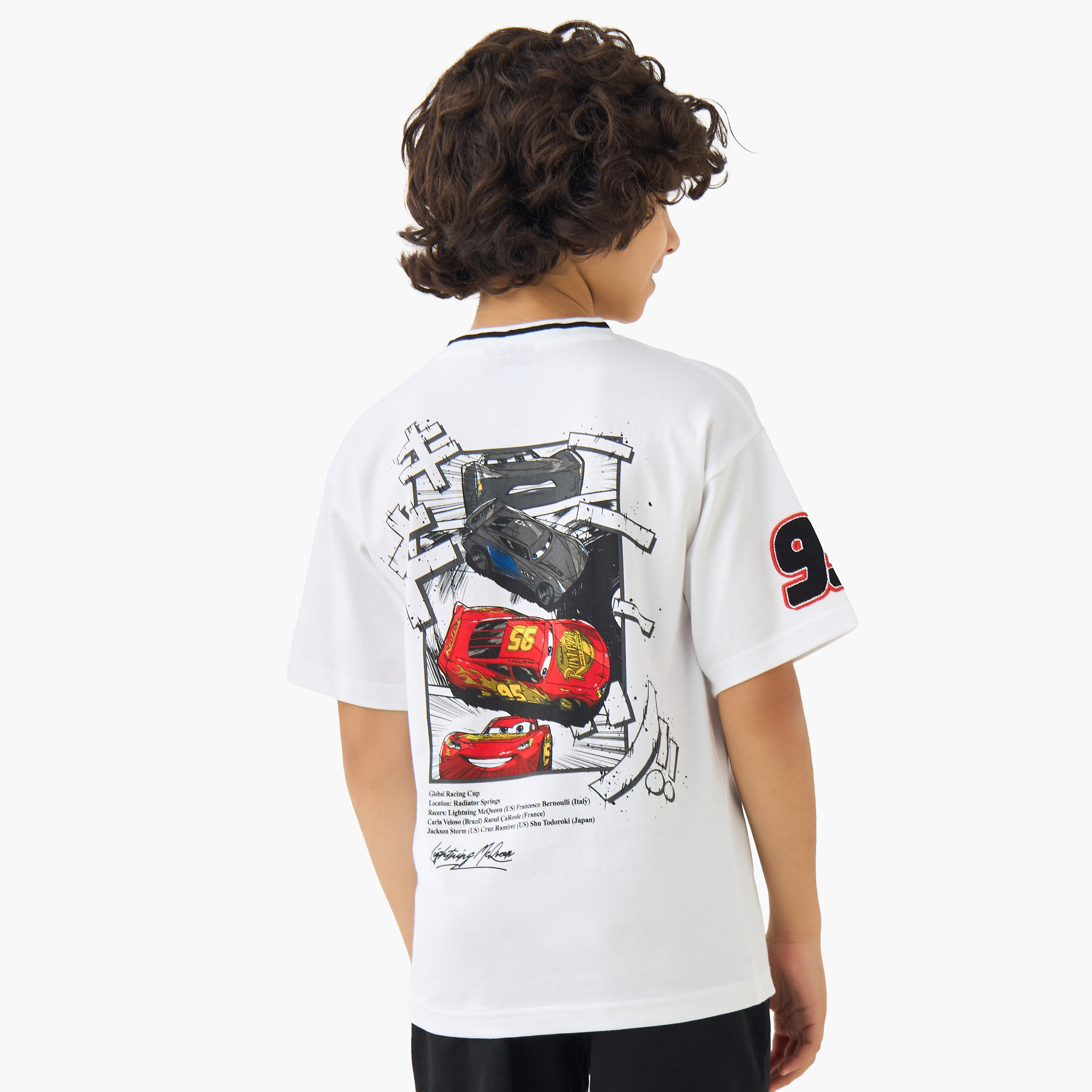 تيشيرت ولادي قطن برقبة V وأكمام قصيرة وتطريزات من ديزني-boys-clothing-tshirtsandpolos-image-3