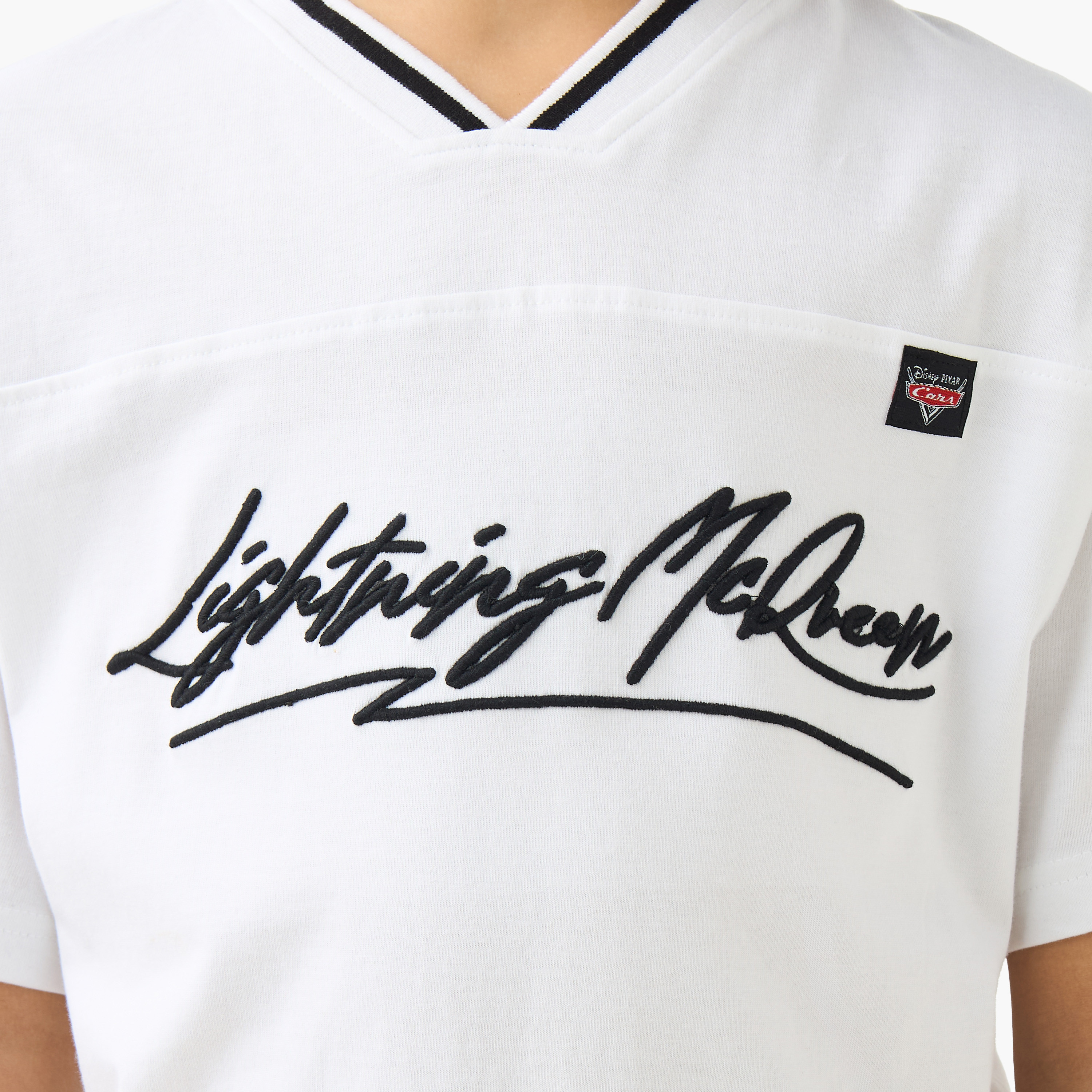 تيشيرت ولادي قطن برقبة V وأكمام قصيرة وتطريزات من ديزني-boys-clothing-tshirtsandpolos-image-5
