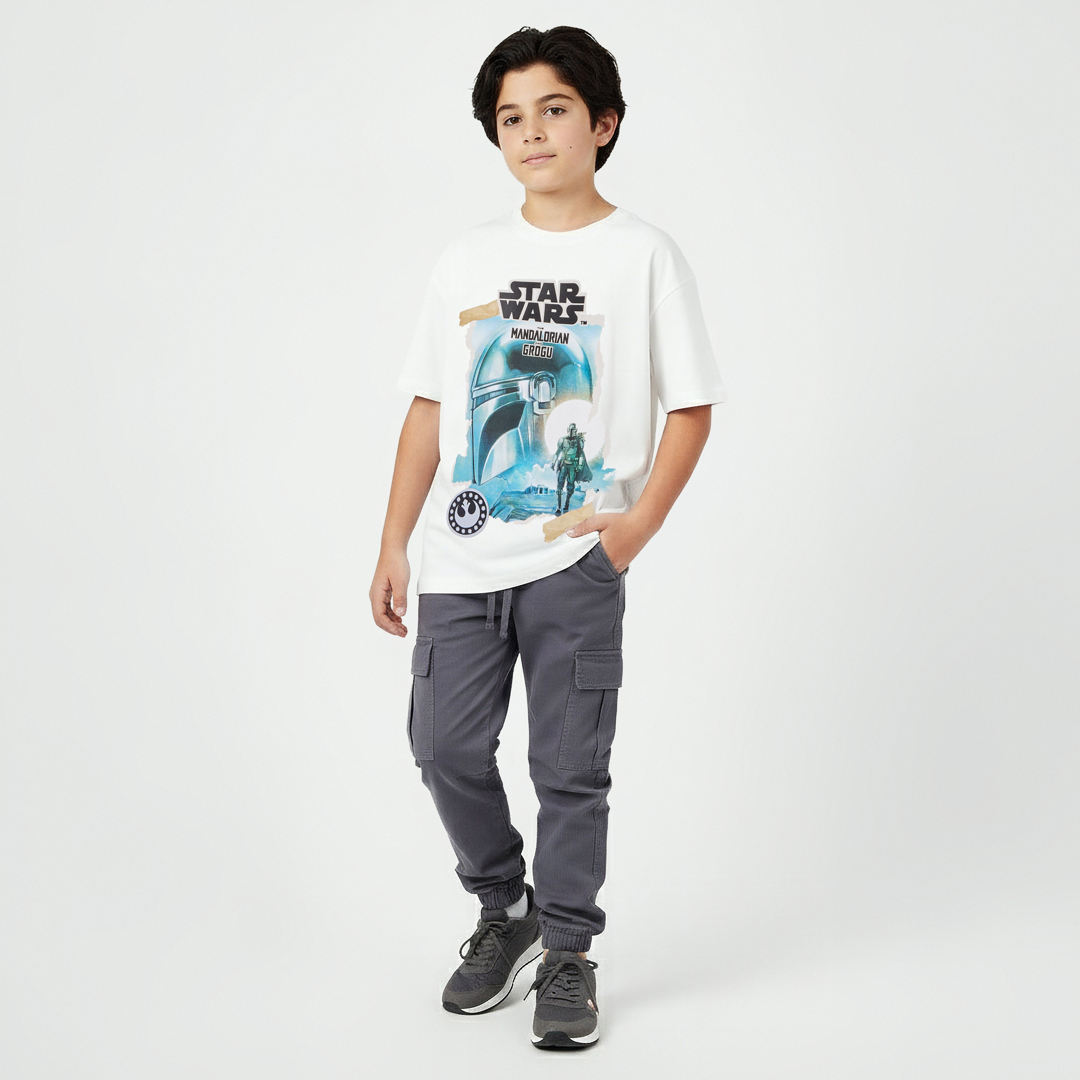 Disney Crew Neck Short Sleeves T-shirt with Star Wars Print-boys-clothing-tshirtsandpolos-image-2
