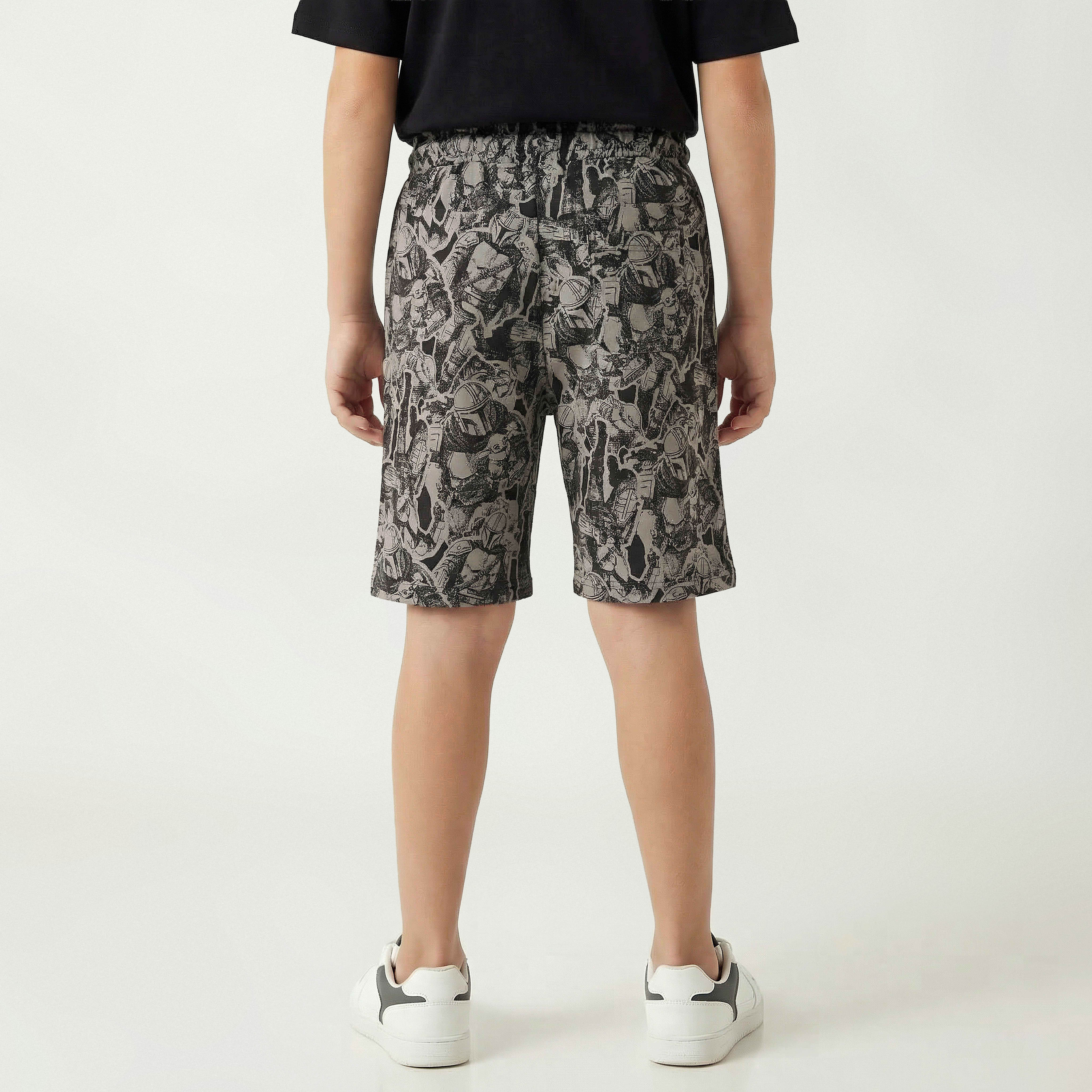 Disney Drawstring Waist Shorts with Star Wars Print-boys-clothing-bottoms-shorts-image-2